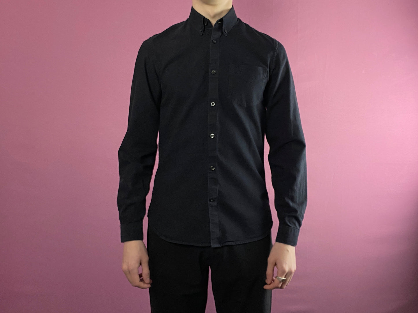 Fred Perry Vintage Men's Shirt - S Black Cotton