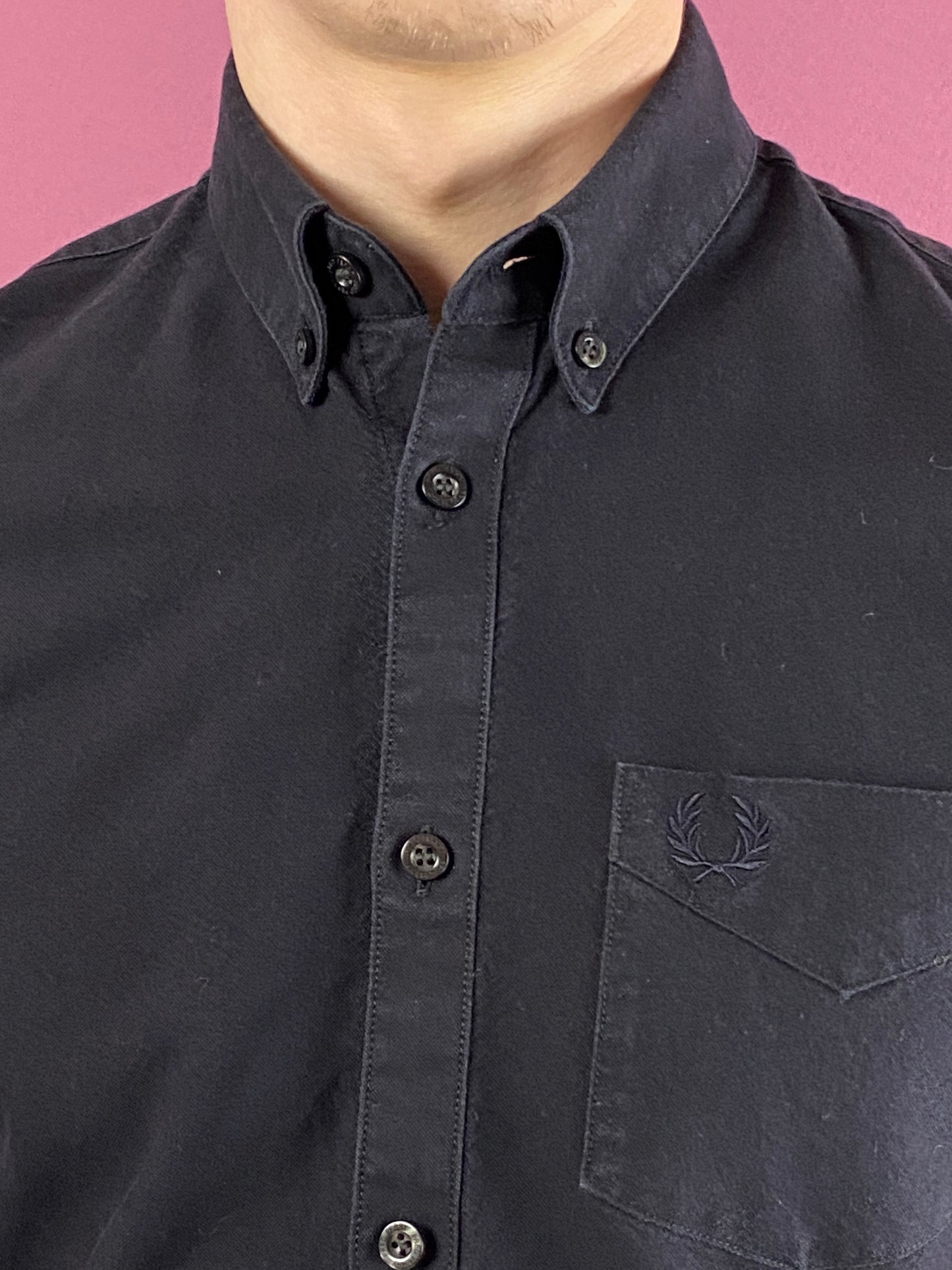 Fred Perry Vintage Men's Shirt - S Black Cotton