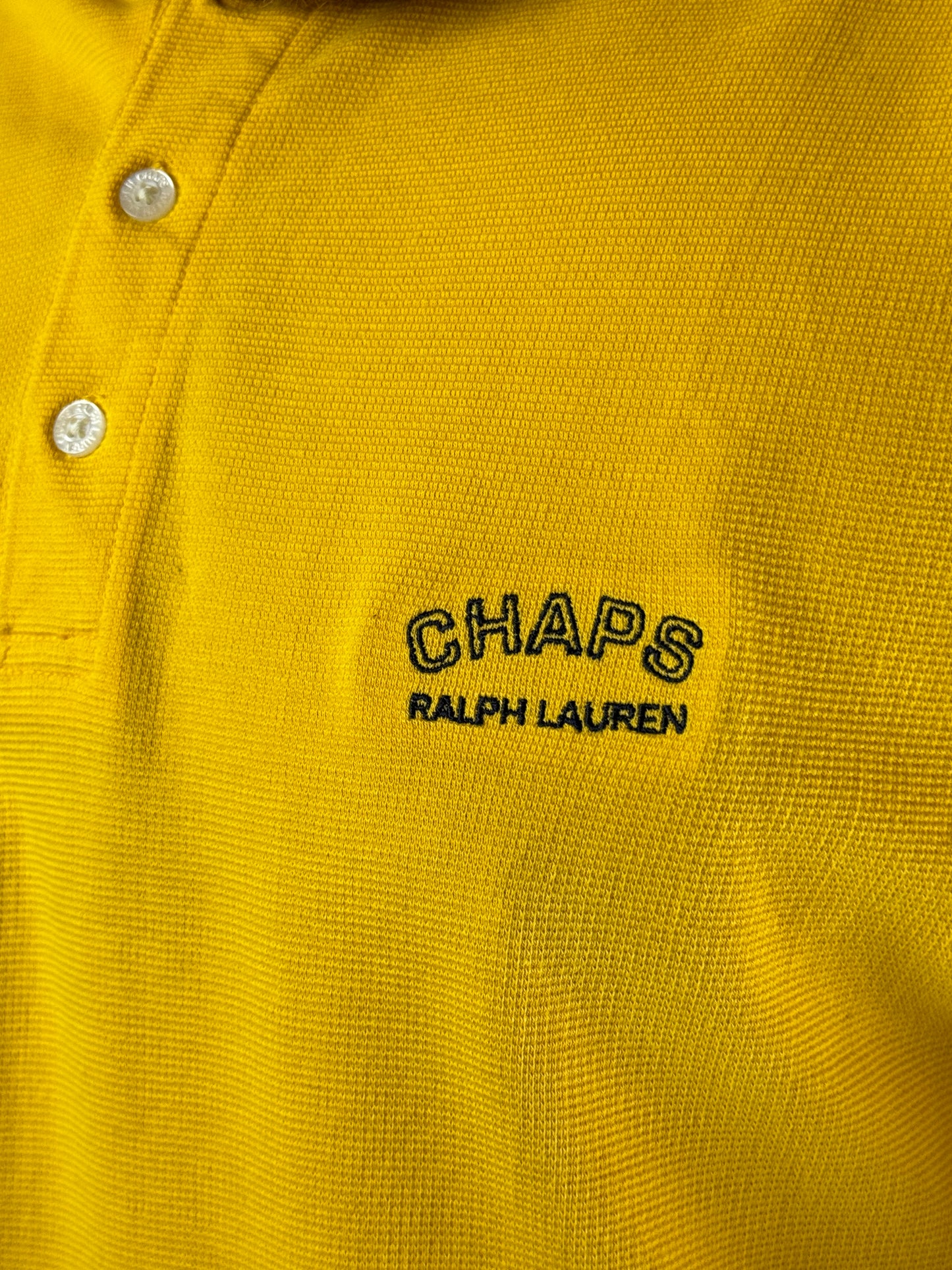 90s Chaps Ralph Lauren Vintage Men's Polo Shirt - XL Yellow Cotton