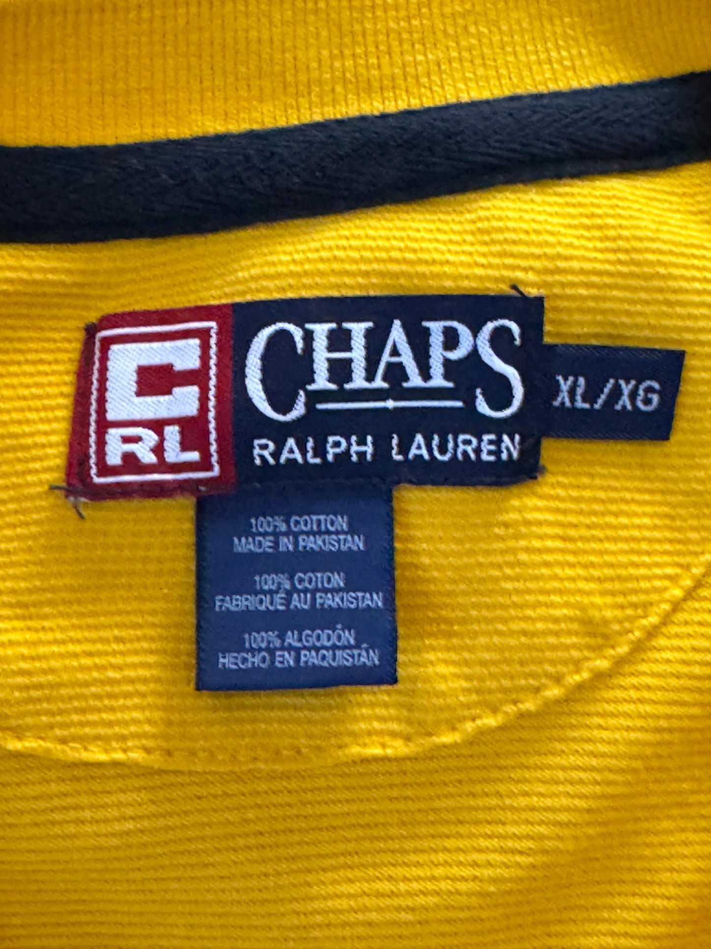 90s Chaps Ralph Lauren Vintage Men's Polo Shirt - XL Yellow Cotton