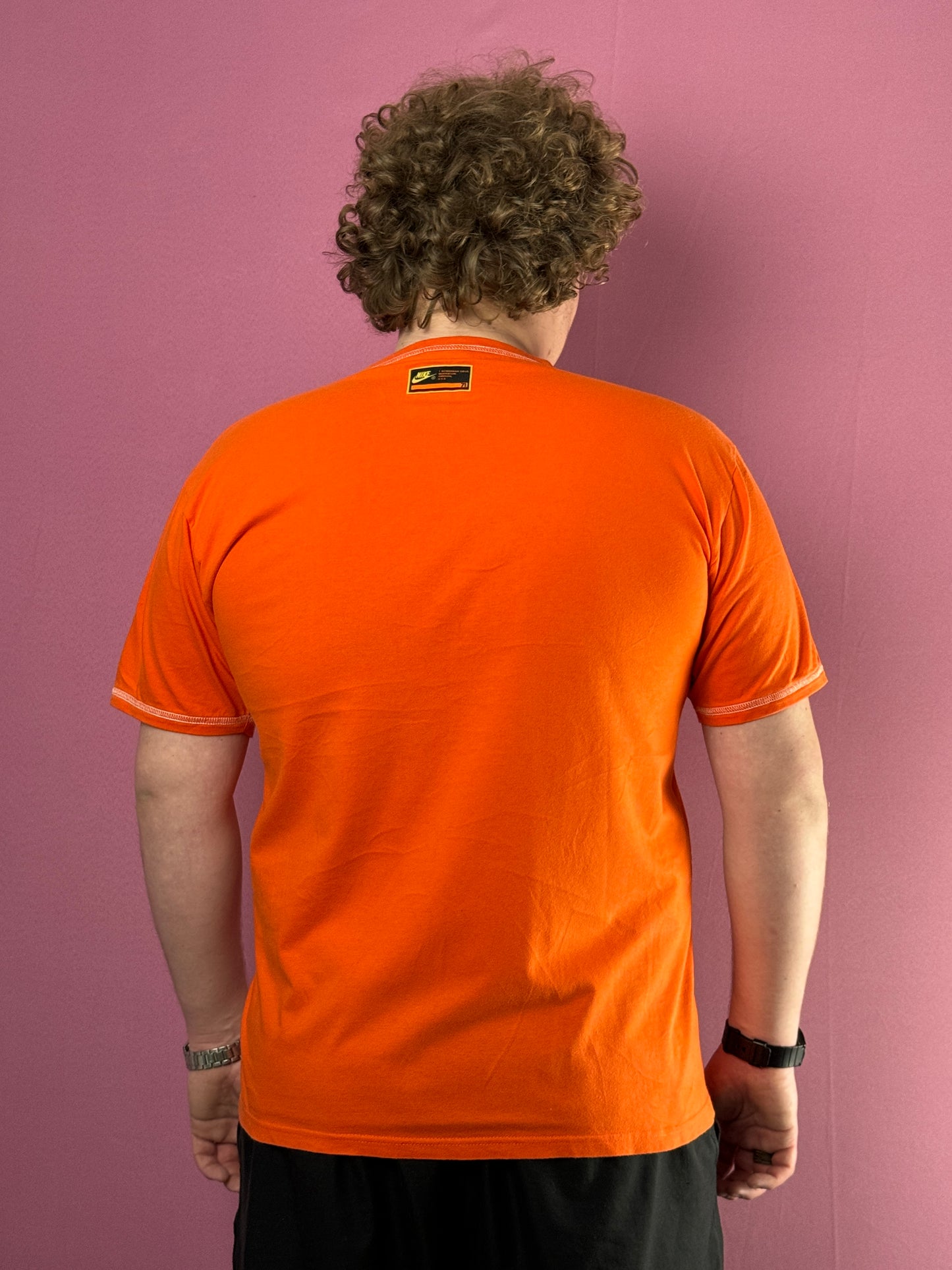 Nike Big Logo Vintage Men's T-Shirt - XL Orange Cotton