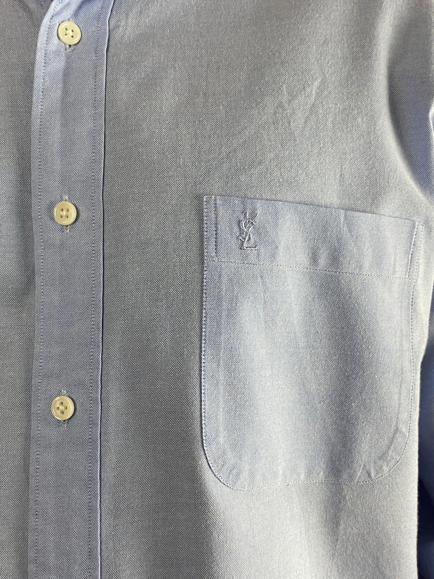 Yves Saint Laurent Vintage Men's Shirt - L Blue Cotton Blend