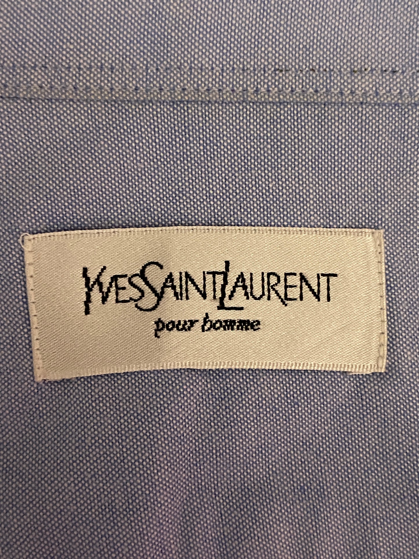 Yves Saint Laurent Vintage Men's Shirt - L Blue Cotton Blend