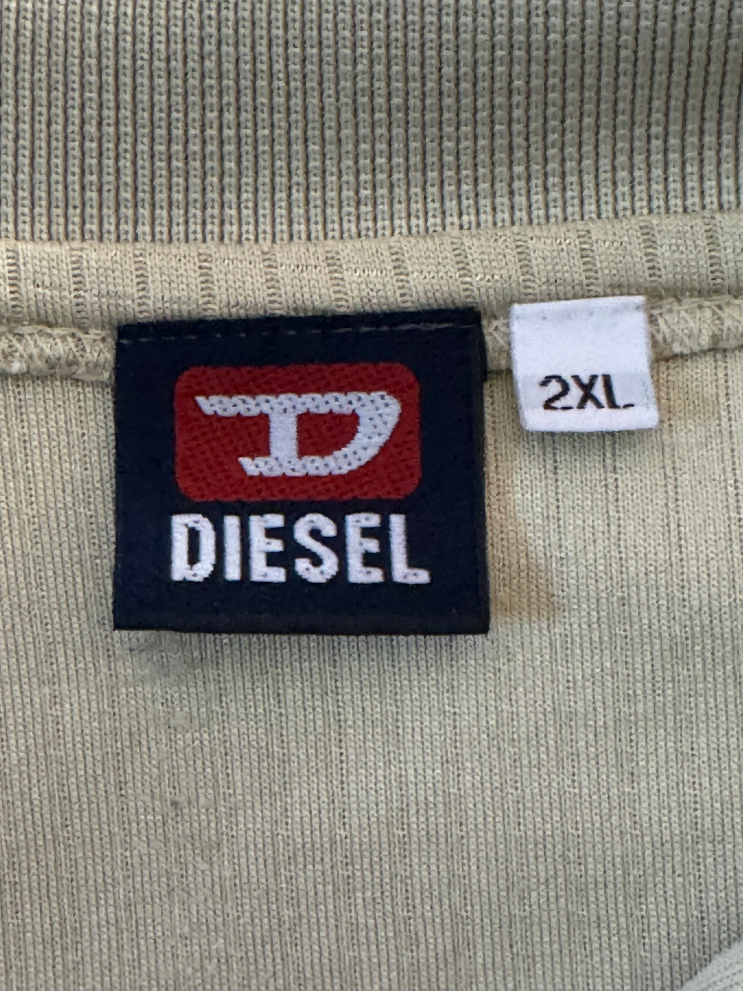 Diesel Vintage Men's Polo Shirt - XXL Beige Cotton