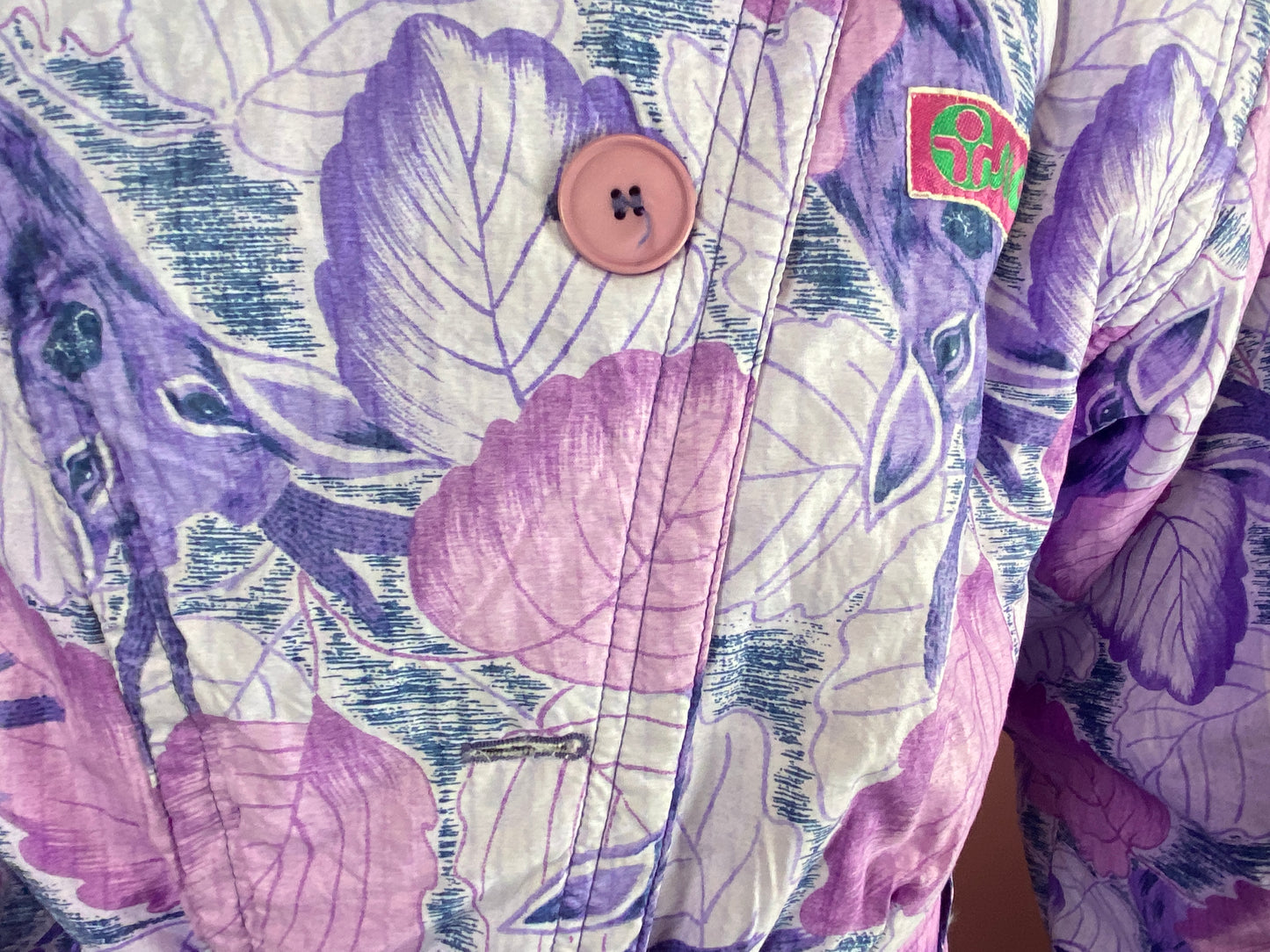 90s SNO Vintage Men's Floral One Piece Ski Suit - Medium Purple Polyester