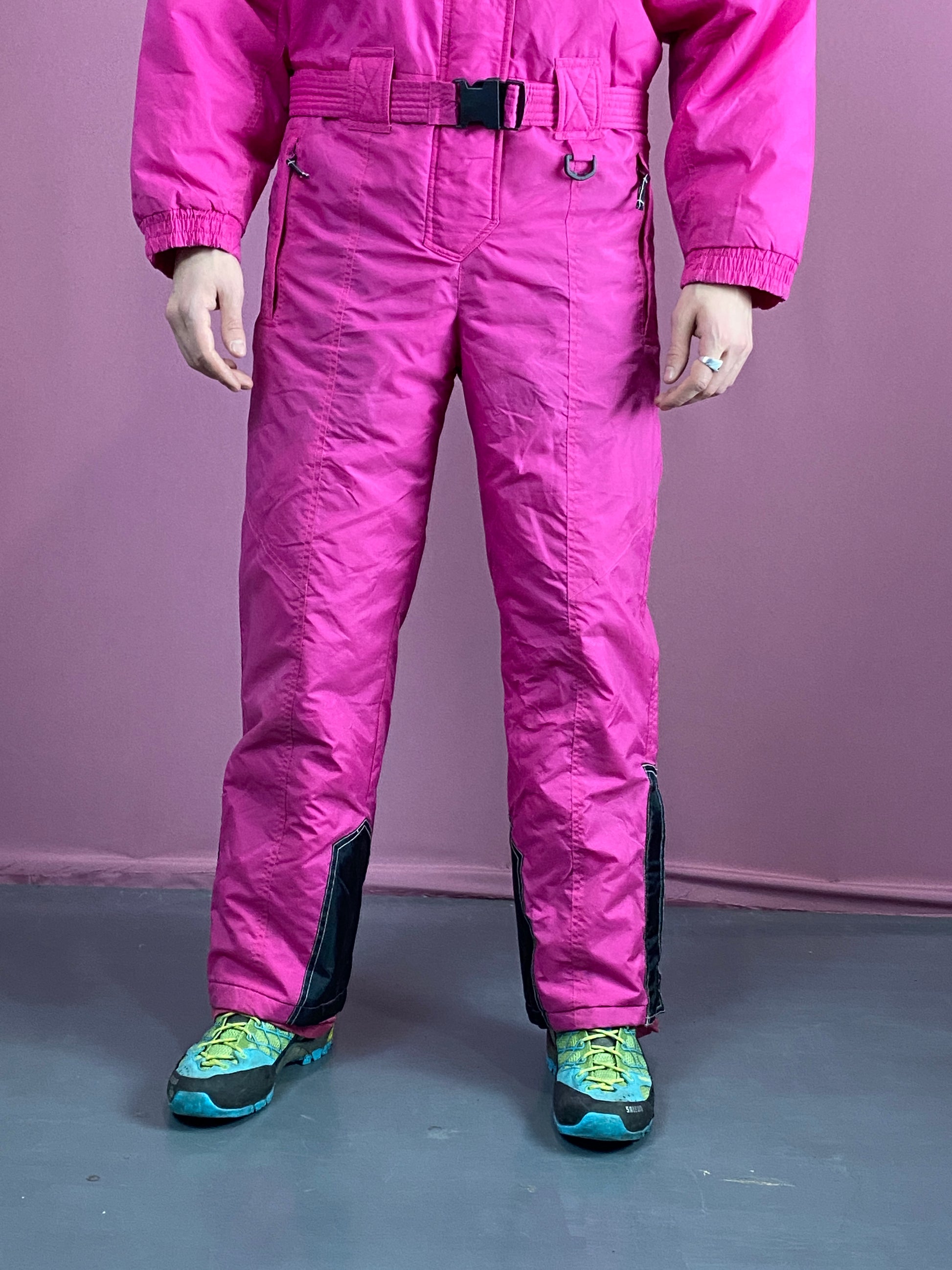 90s Snow Kool Vintage Men's One Piece Ski Suit - Medium Pink Nylon