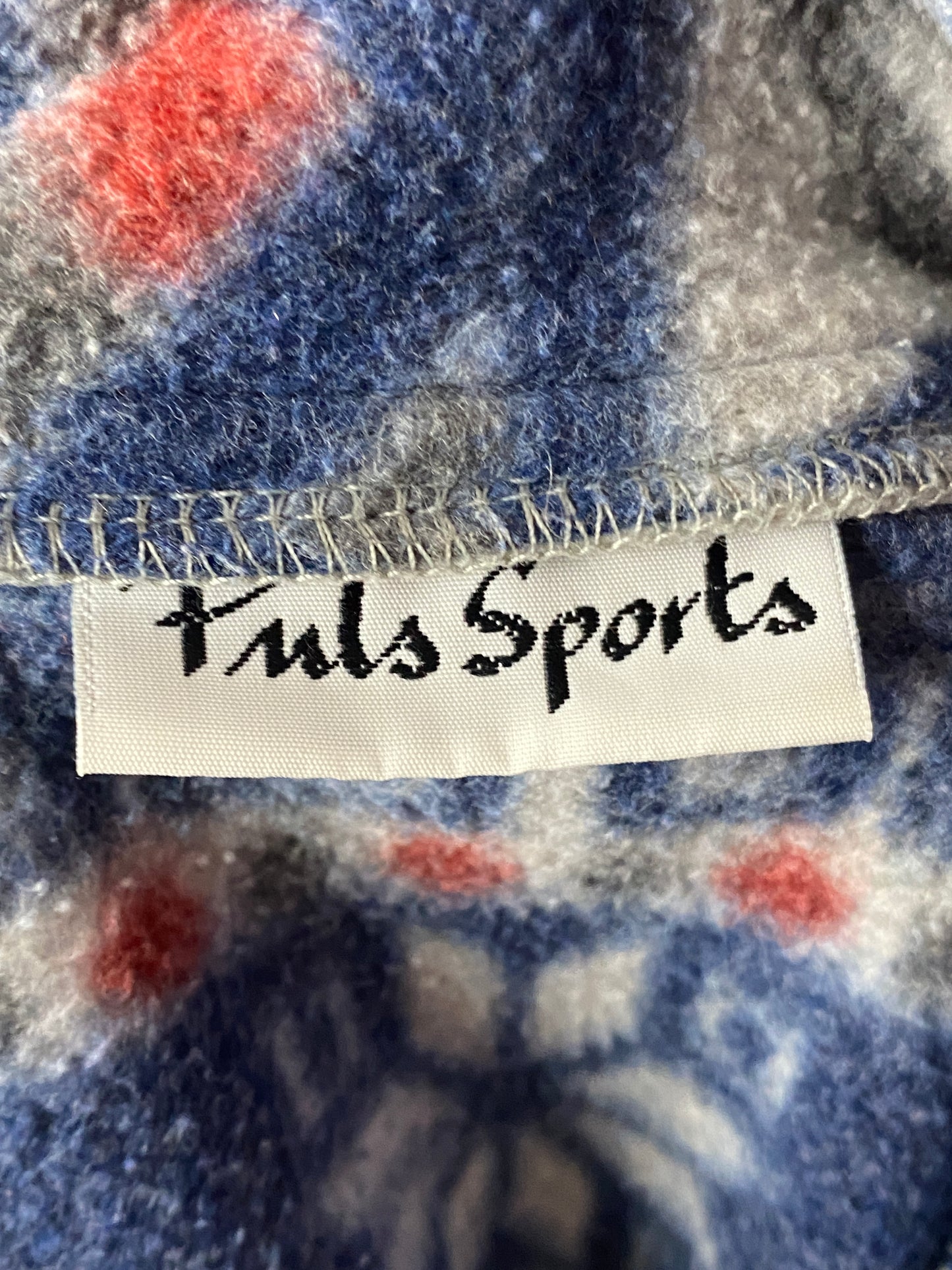 90s Puls Sport Vintage Men's Ornaments Quarter Zip Fleece - M Blue Polyester