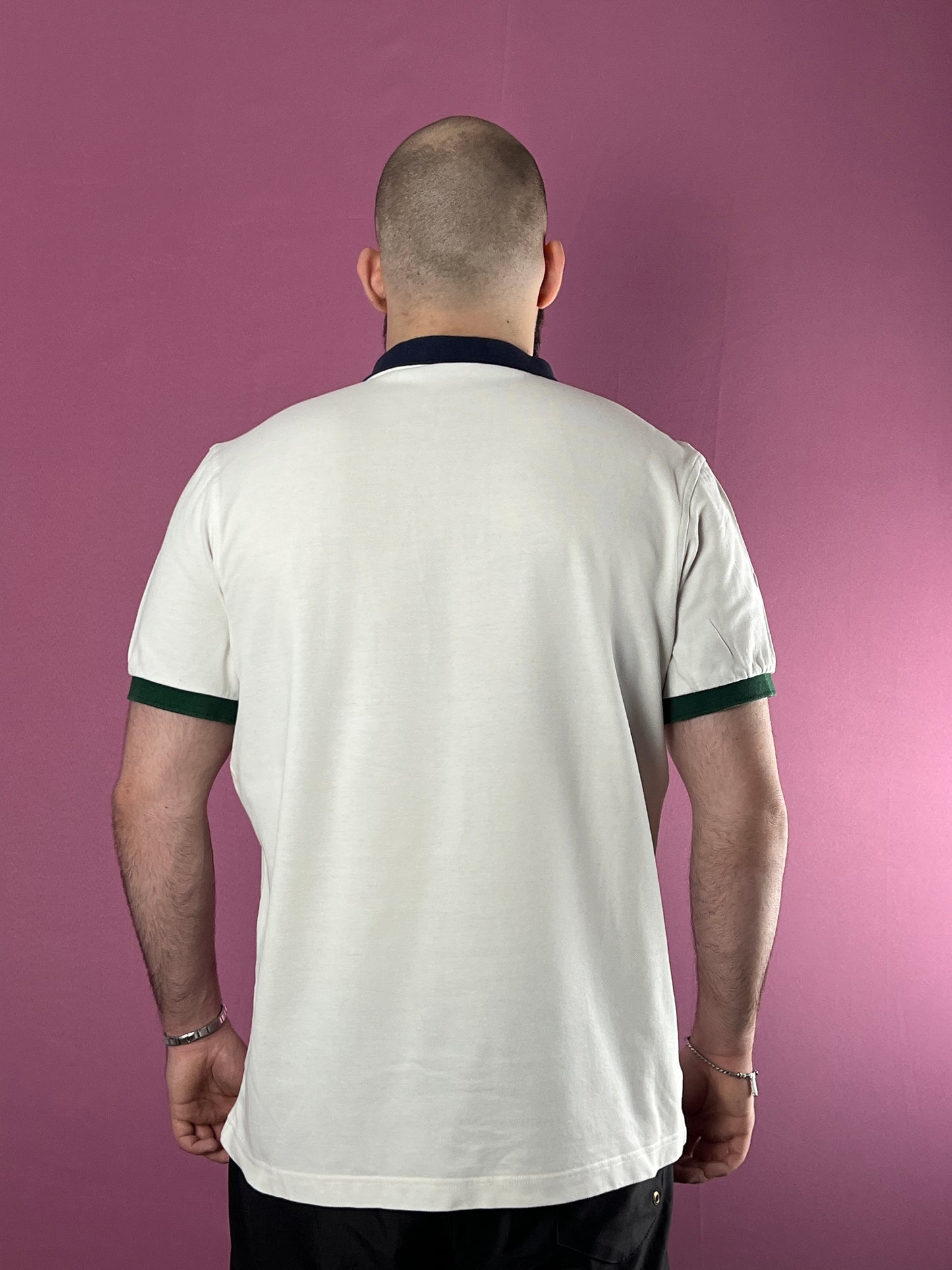 Fred Perry Vintage Men's Slim Fit Polo Shirt - XL White Cotton