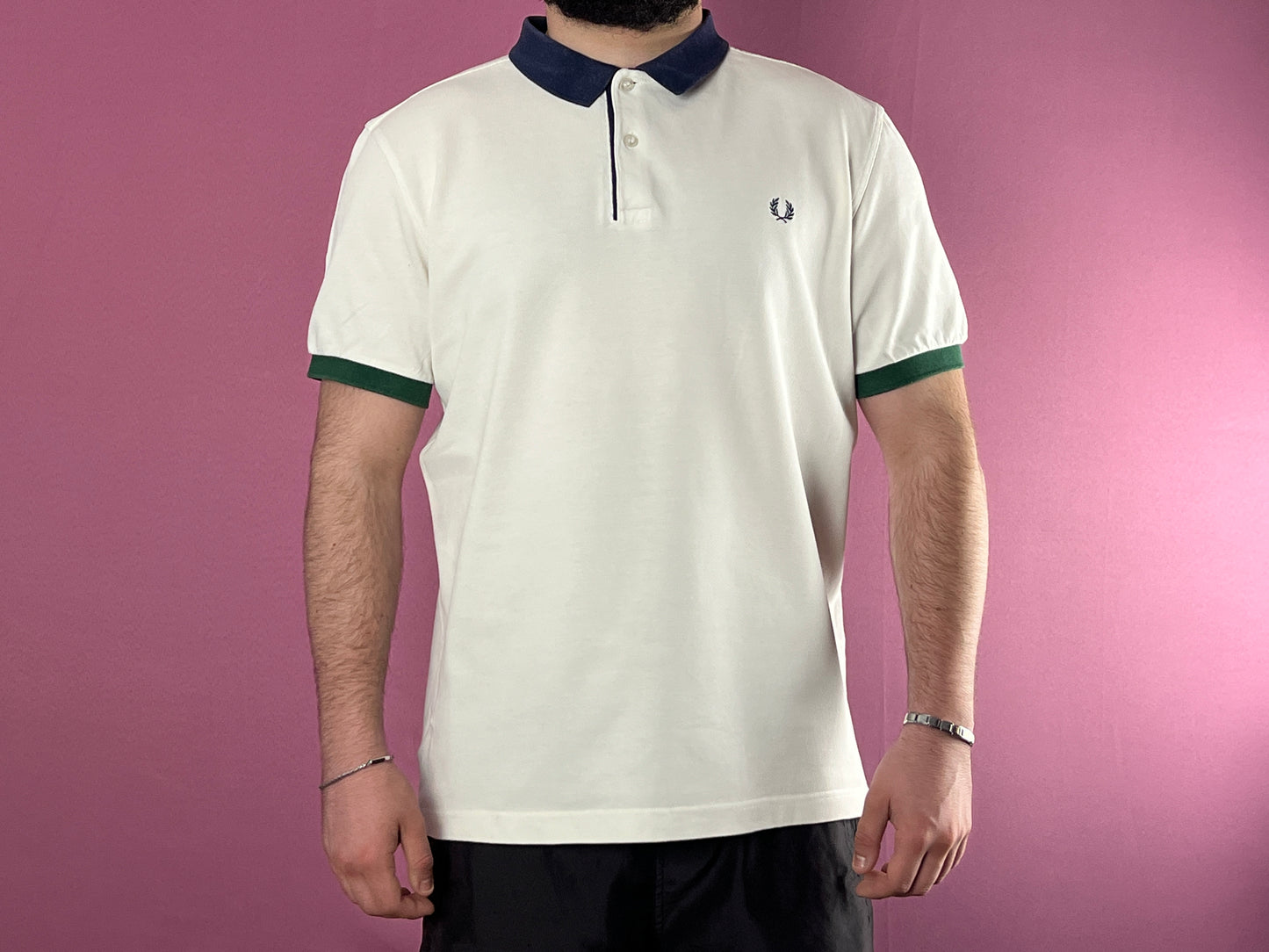 Fred Perry Vintage Men's Slim Fit Polo Shirt - XL White Cotton