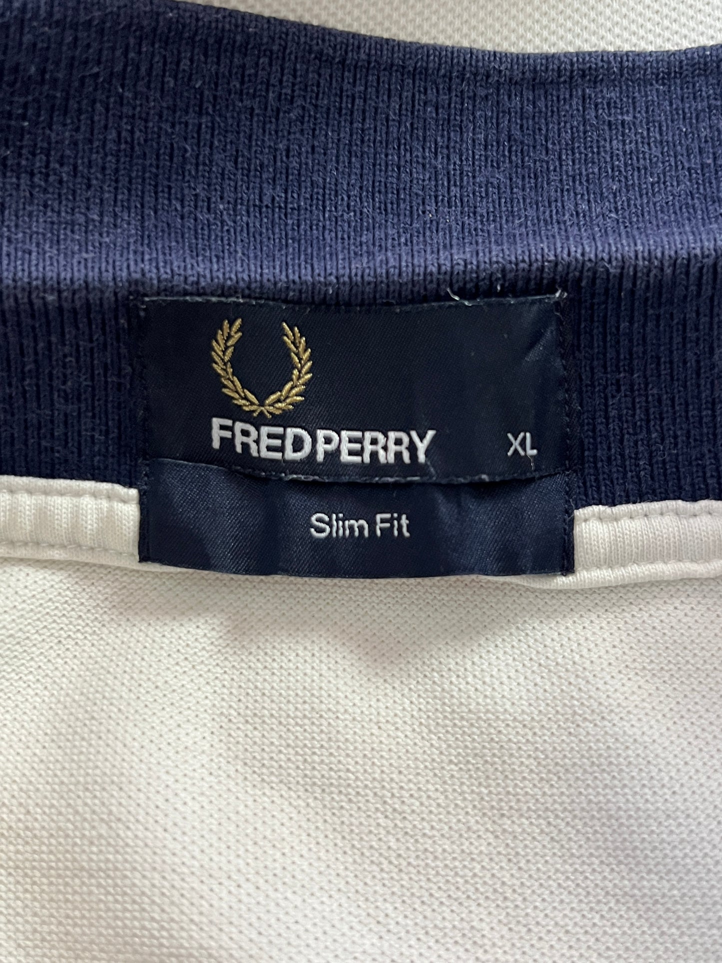 Fred Perry Vintage Men's Slim Fit Polo Shirt - XL White Cotton