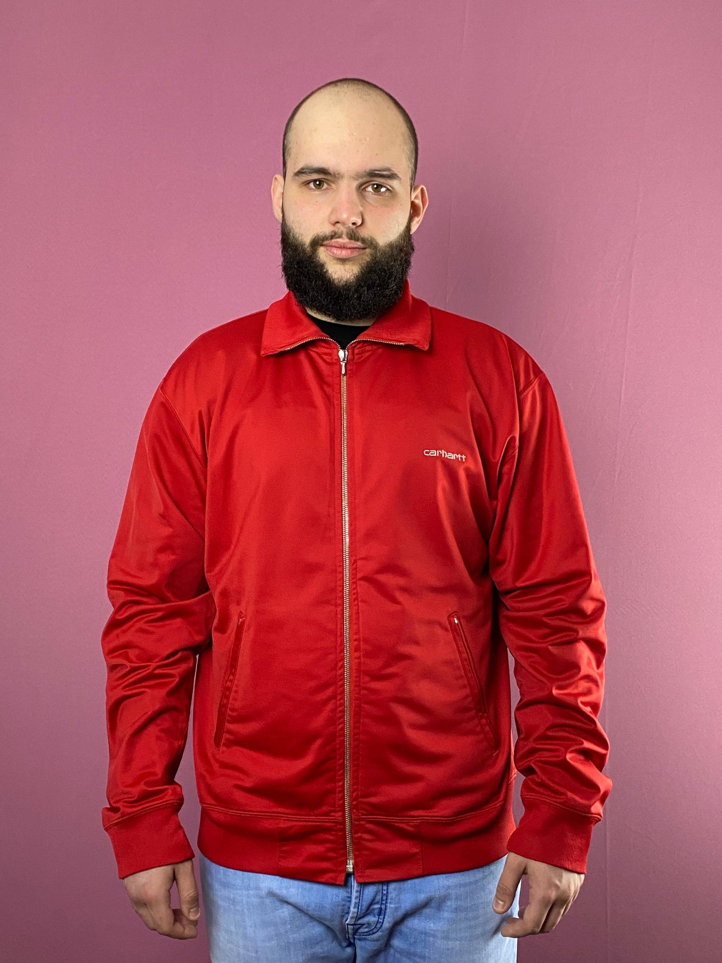 Carhartt Vintage Men's Track Jacket - XL Red Polyester