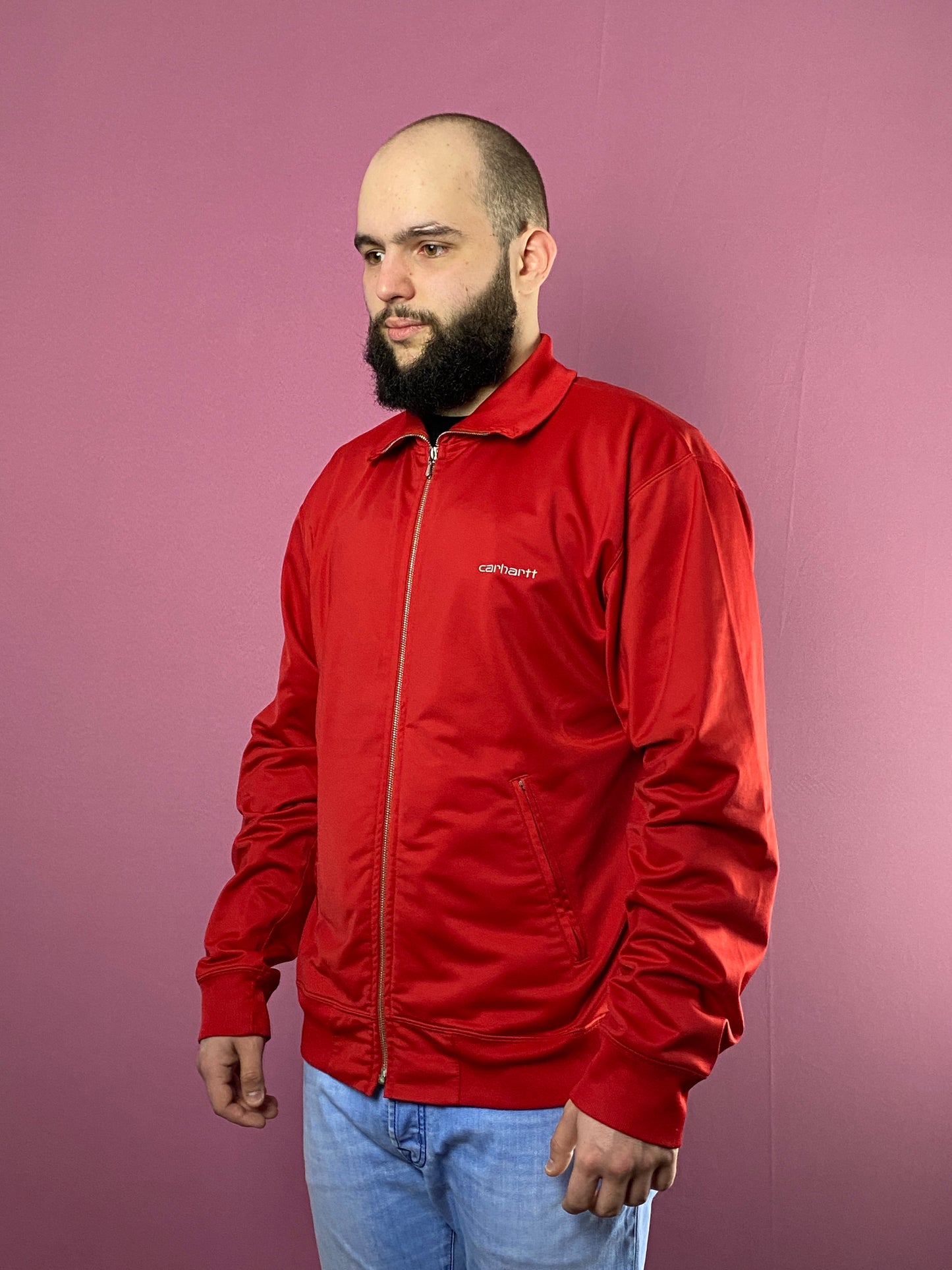 Carhartt Vintage Men's Track Jacket - XL Red Polyester