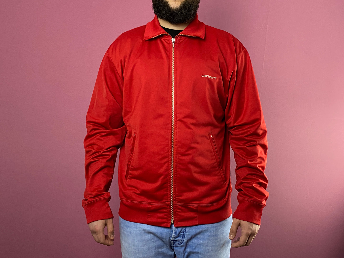 Carhartt Vintage Men's Track Jacket - XL Red Polyester