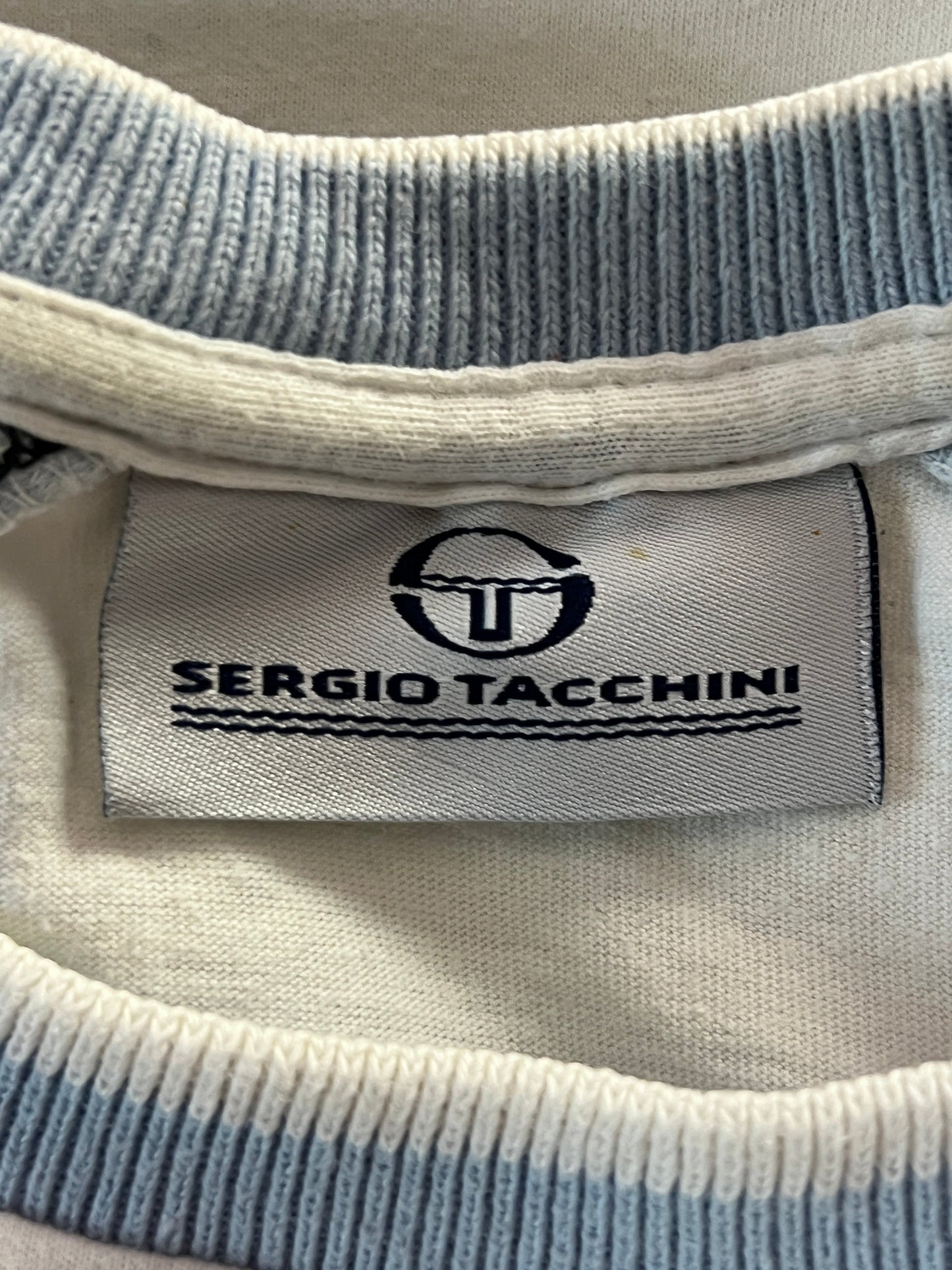 Sergio Tacchini Vintage Men's T-Shirt - XL White Cotton