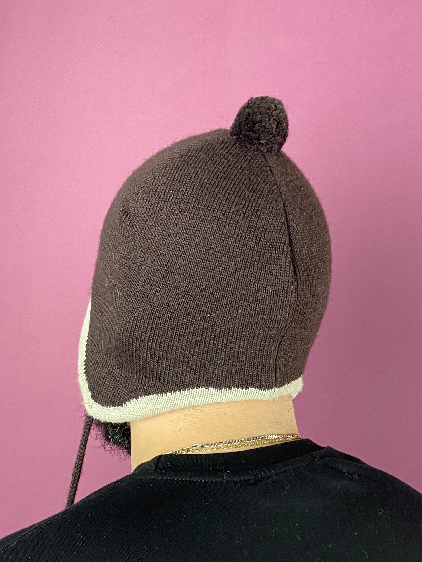 Adidas Vintage Winter Hat - Brown Acrylic Blend