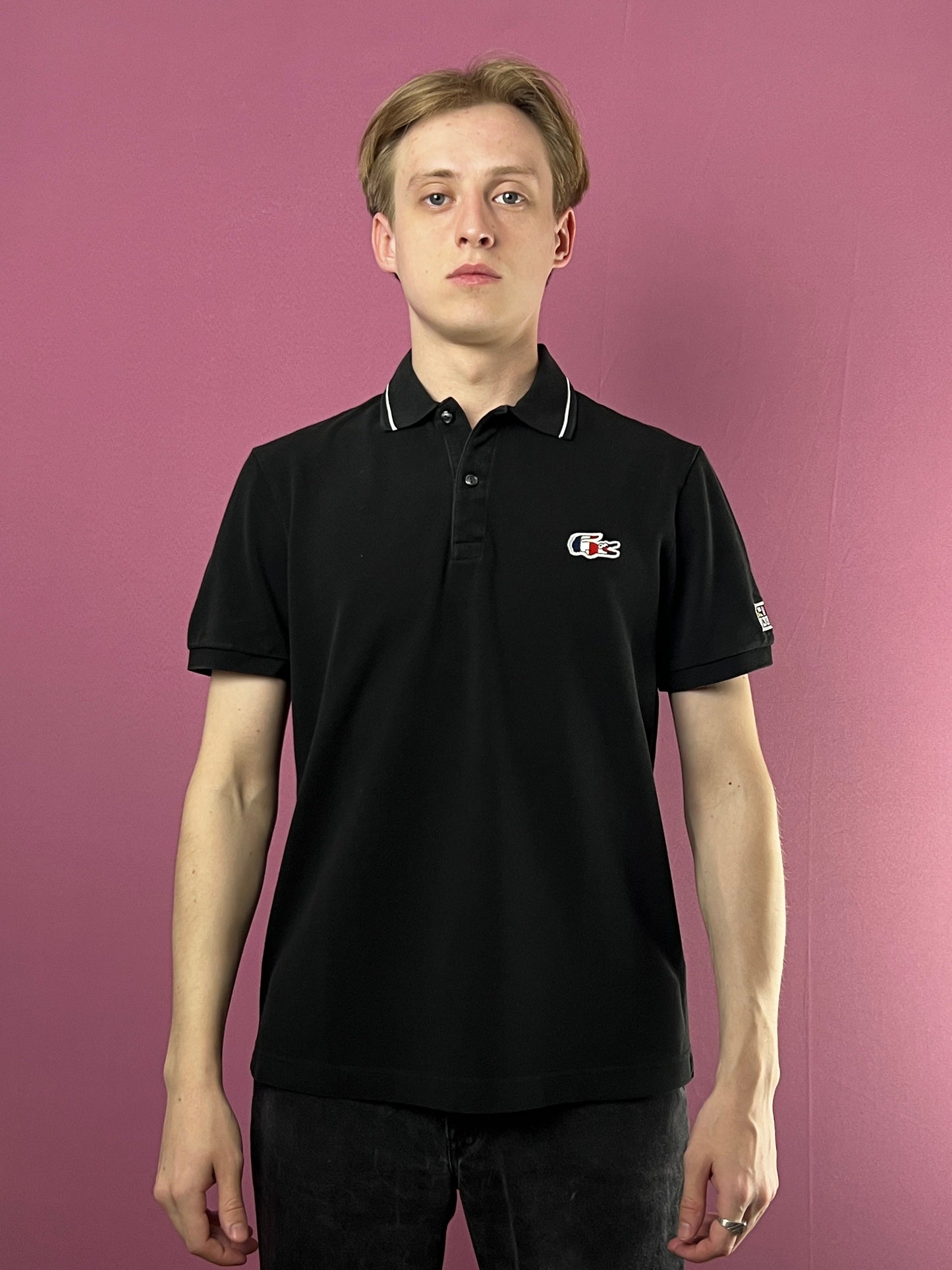 Lacoste Vintage Men's Polo Shirt - M Black Cotton