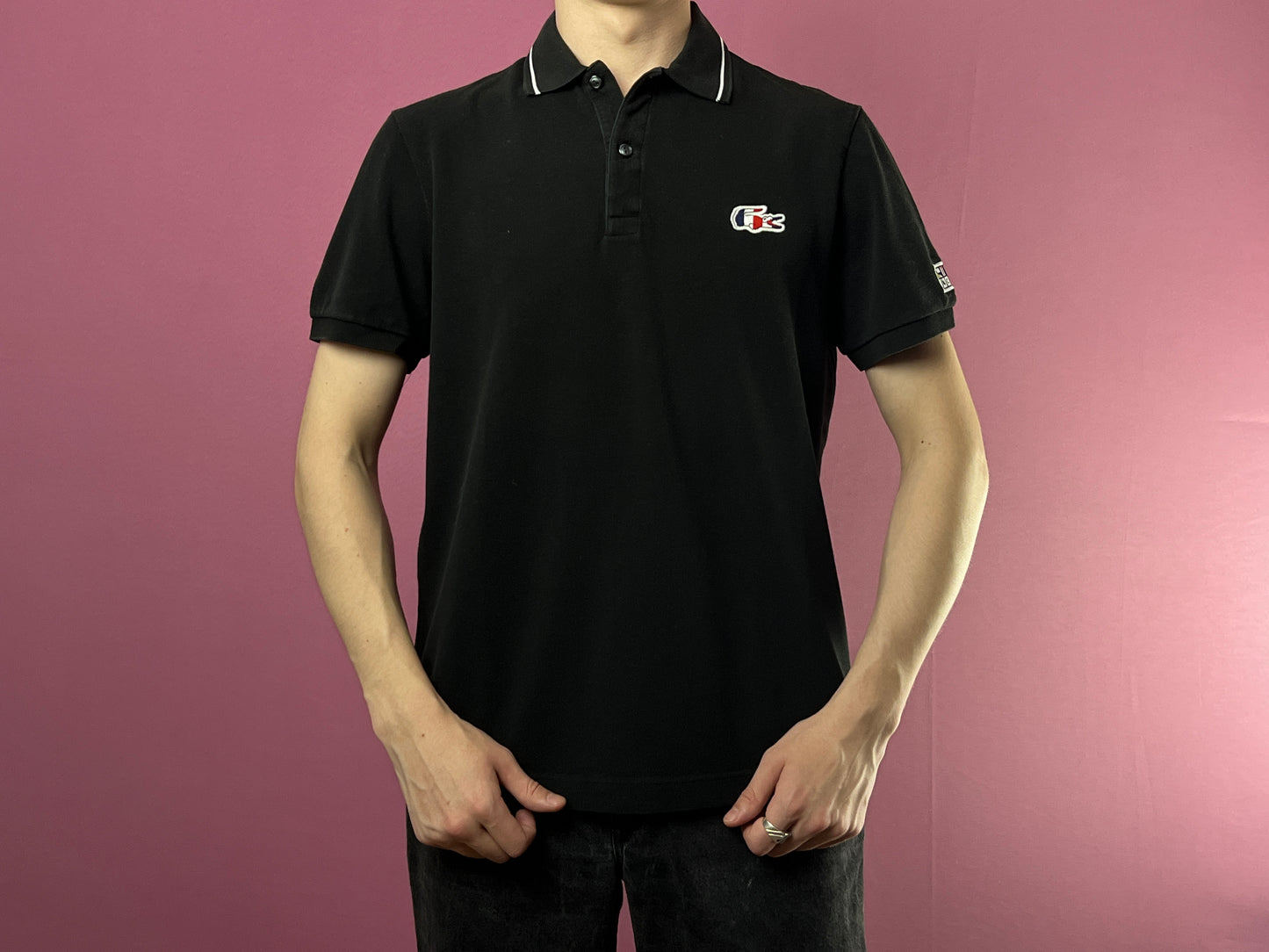 Lacoste Vintage Men's Polo Shirt - M Black Cotton