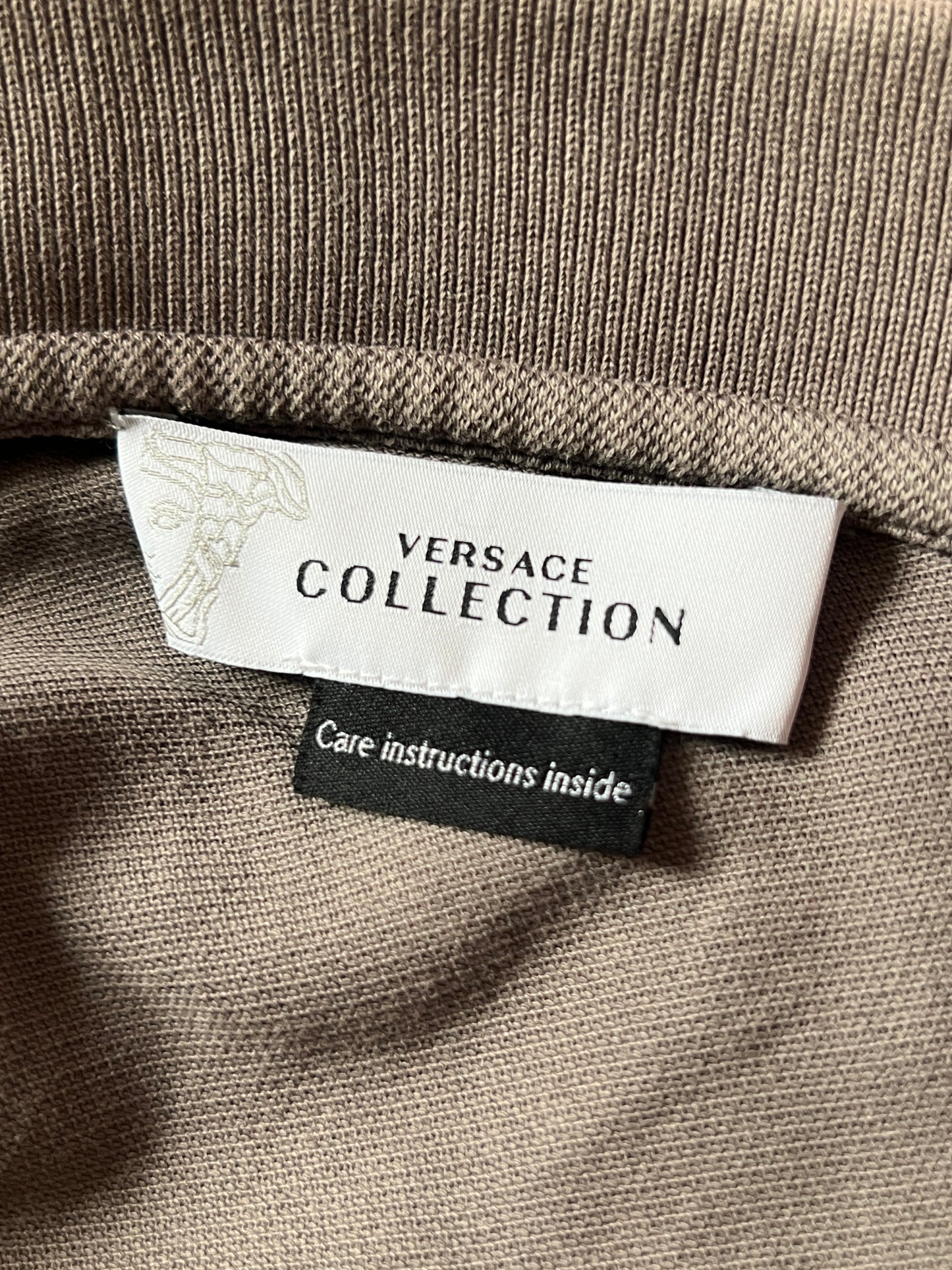 Versace Colection Vintage Men's Polo Shirt - S Gray Cotton