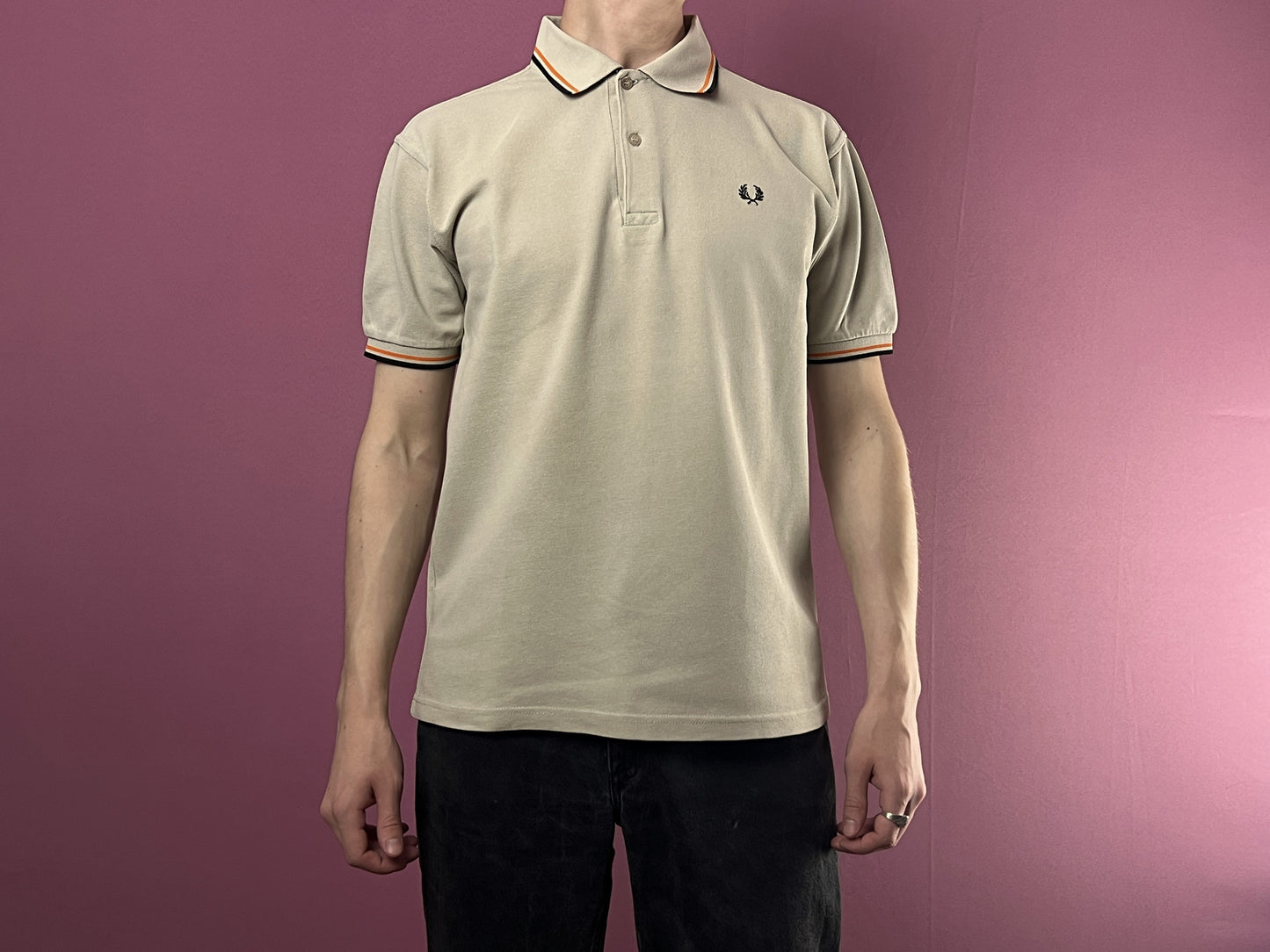 Fred Perry Men's Polo Shirt - M Light Beige Cotton