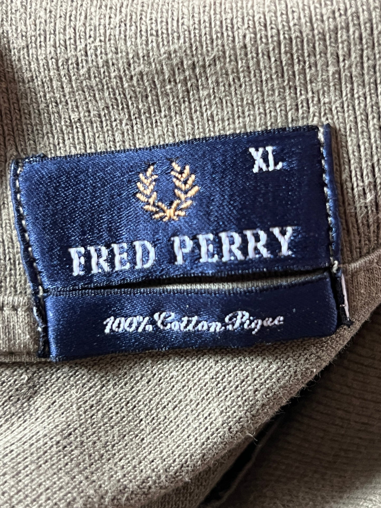 90s Fred Perry Vintage Men's Polo Shirt - XL Khaki Cotton