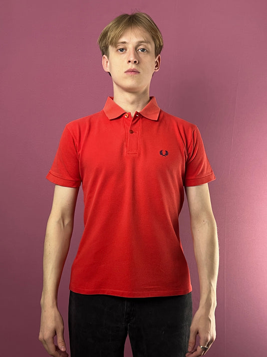 80s Fred Perry Vintage Men's Polo Shirt - S Red Cotton