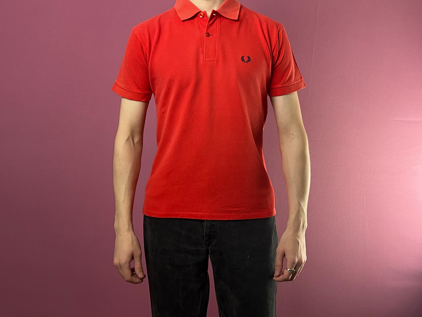 80s Fred Perry Vintage Men's Polo Shirt - S Red Cotton