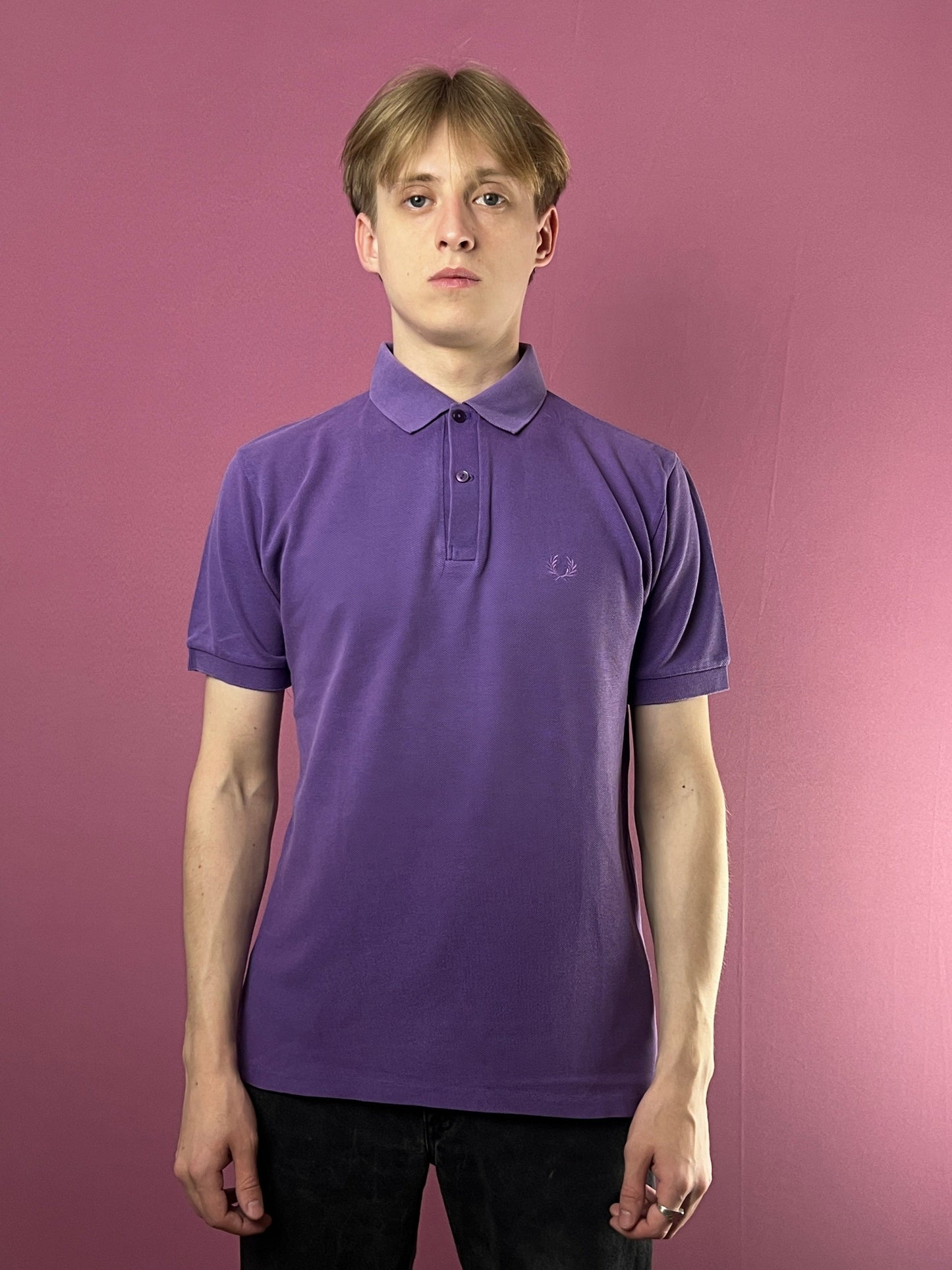 80s Fred Perry Vintage Men's Polo Shirt - S Purple Cotton