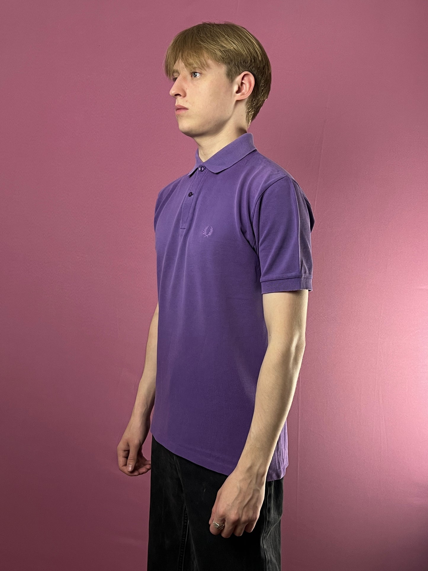 80s Fred Perry Vintage Men's Polo Shirt - S Purple Cotton