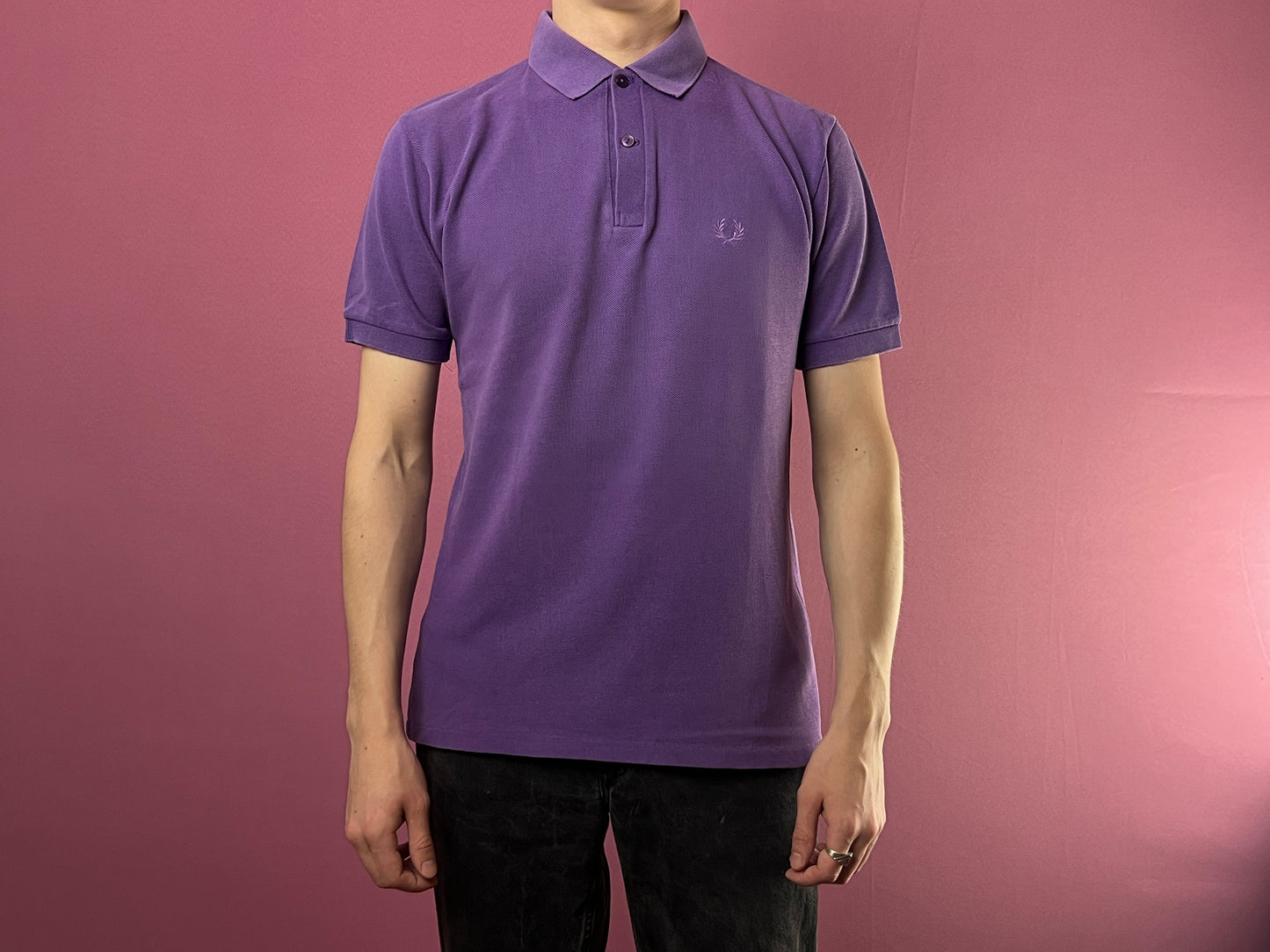 80s Fred Perry Vintage Men's Polo Shirt - S Purple Cotton