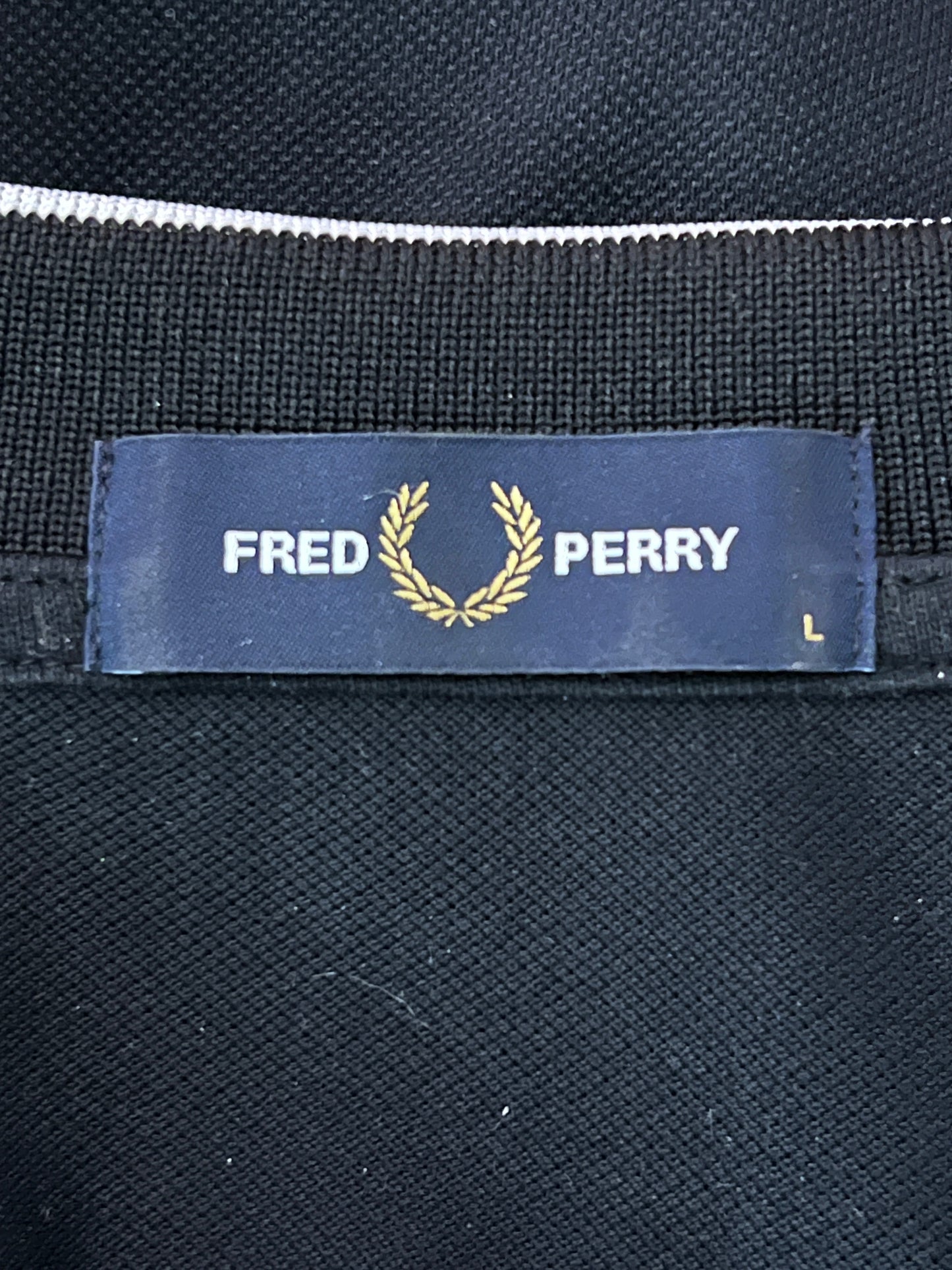 Fred Perry Vintage Men's Polo Shirt - L Black Cotton