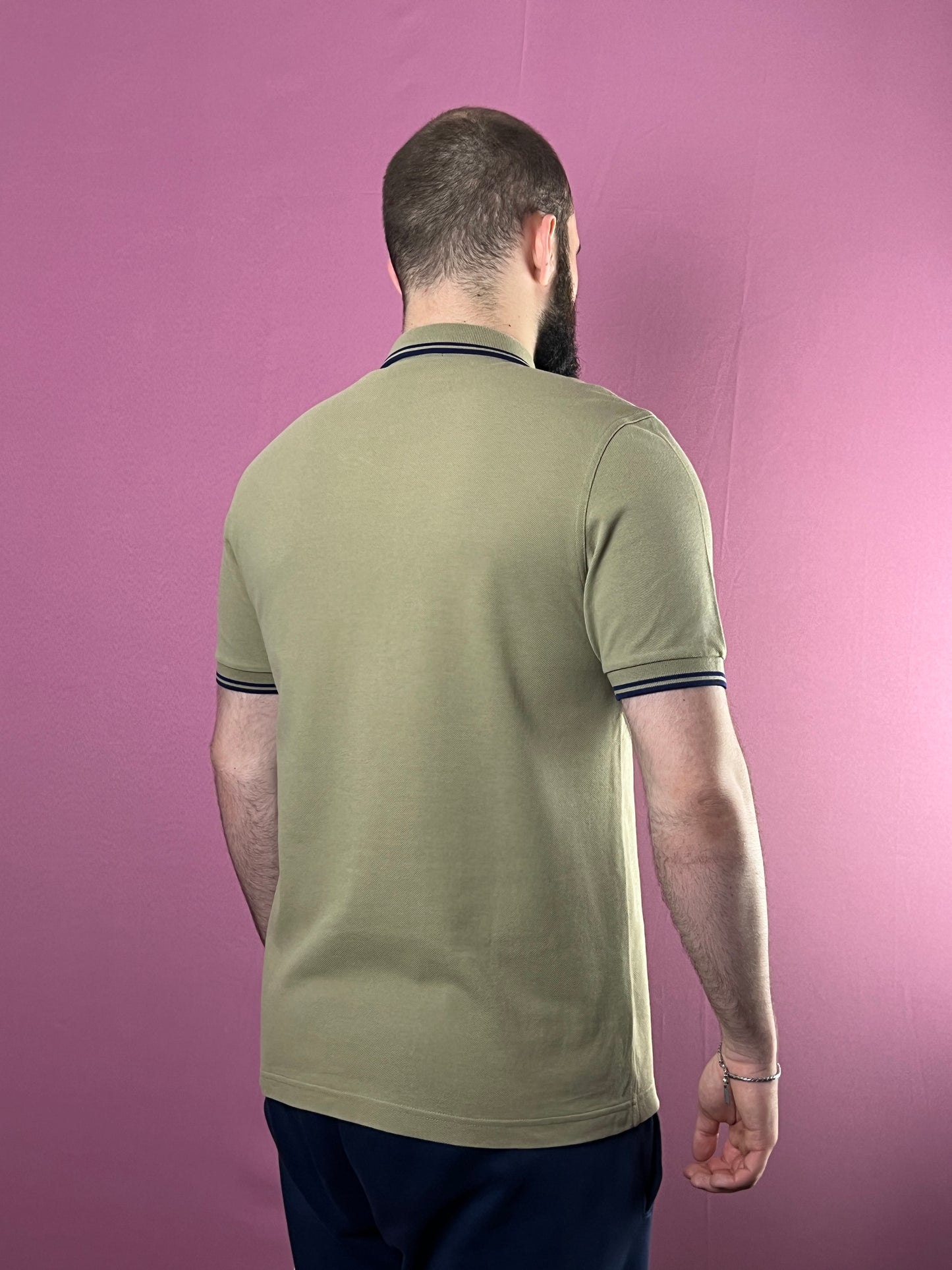 Fred Perry Vintage Men's Polo Shirt - L Khaki Cotton