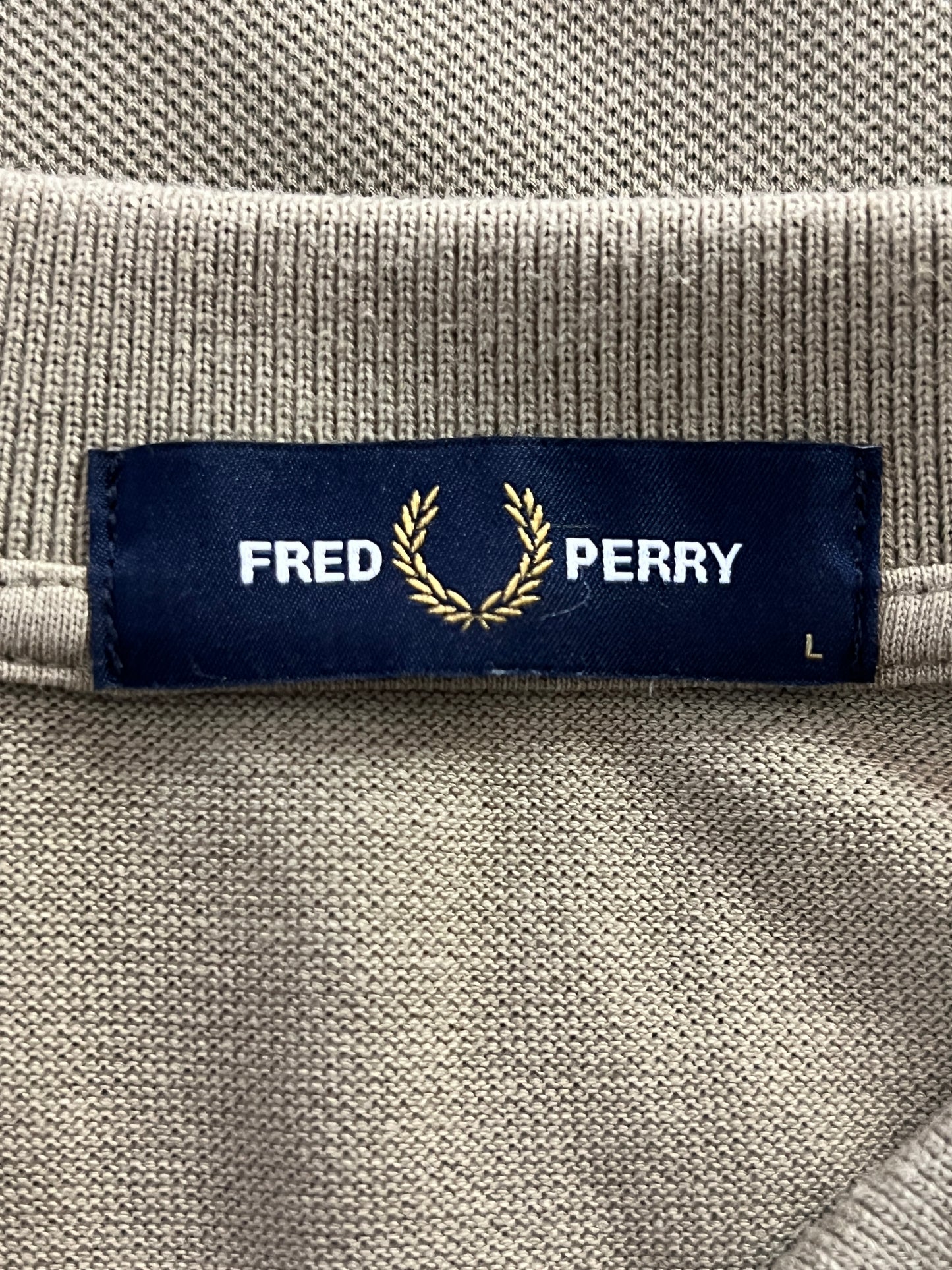 Fred Perry Vintage Men's Polo Shirt - L Khaki Cotton