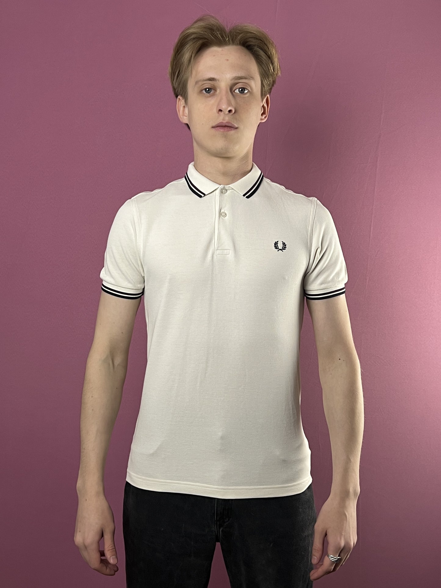 Fred Perry Vintage Men's Polo Shirt - S White Cotton