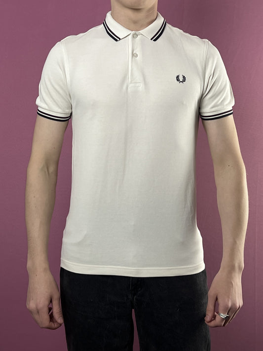 Fred Perry Vintage Men's Polo Shirt - S White Cotton