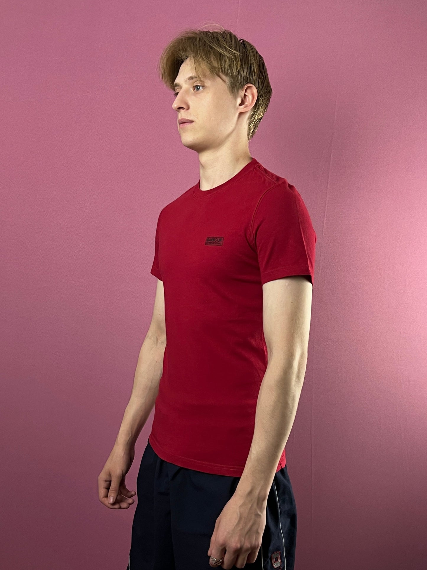 Barbour International Vintage Men's T-Shirt - XS Red Cotton