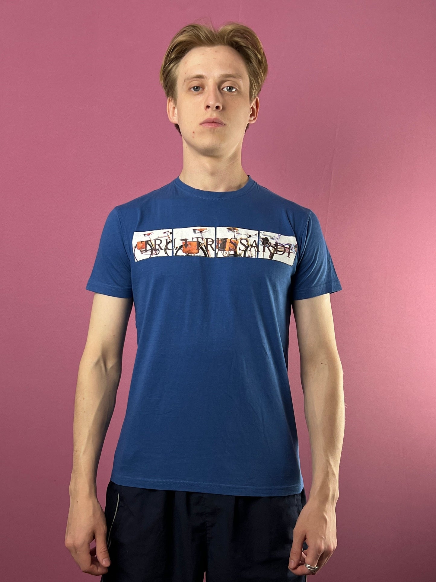 Tru Trussardi Vintage Men's T-Shirt - M Blue Cotton