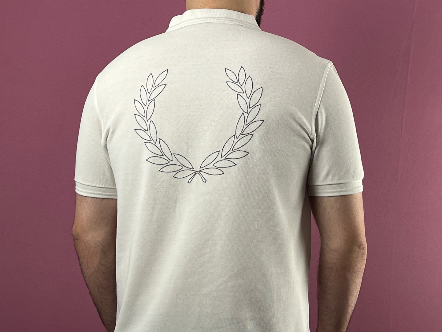 Fred Perry Big Logo Vintage Men's Polo Shirt - L White Cotton