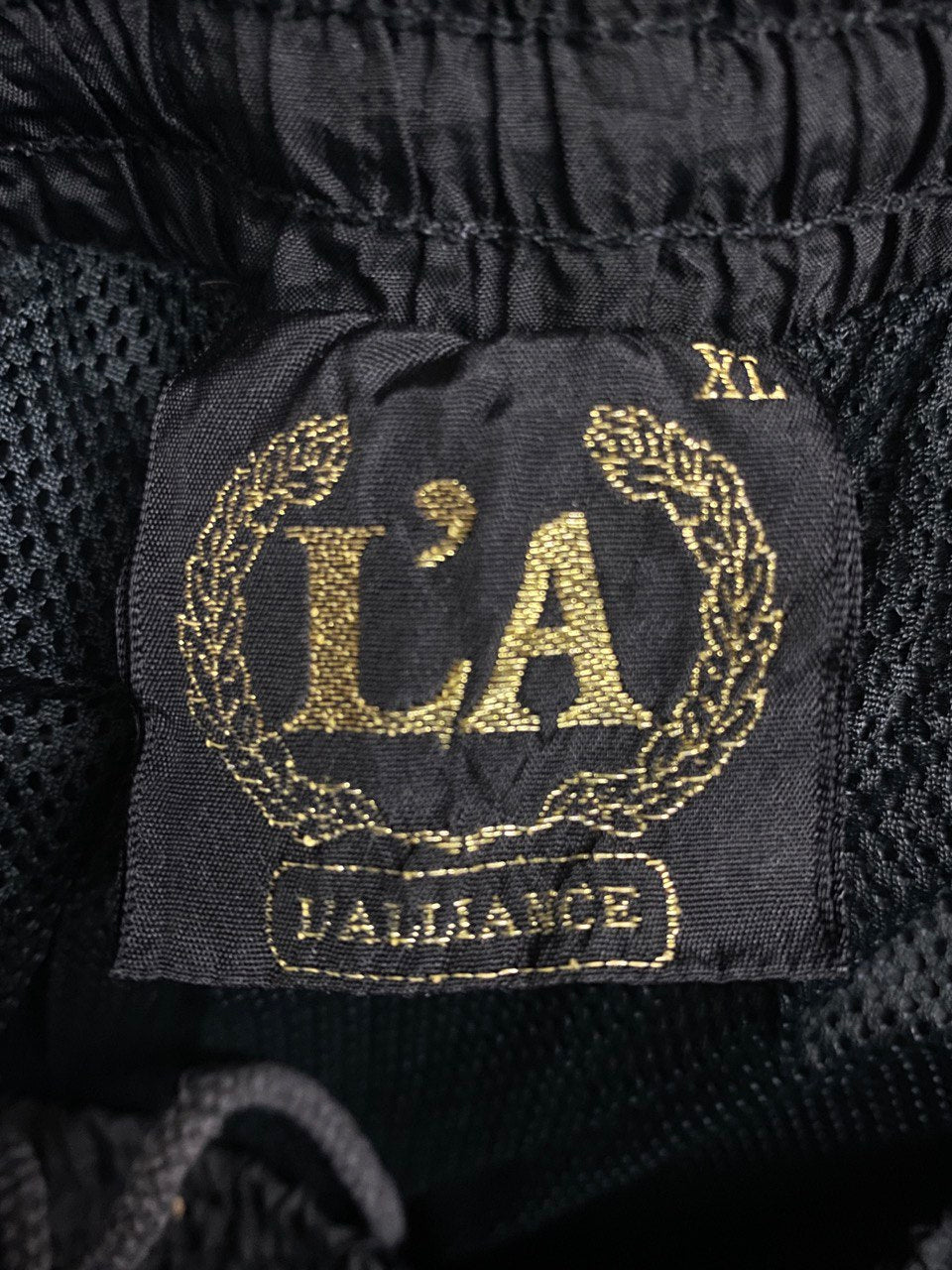 90s L'Alliance Vintage Men's Track Pants - XL Black Nylon