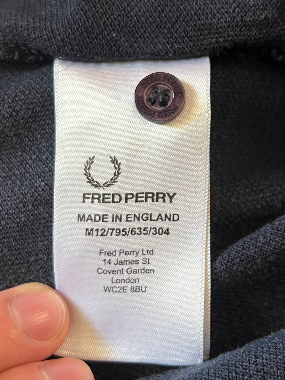 Fred Perry Vintage Men's Polo Shirt - L Navy Blue Cotton