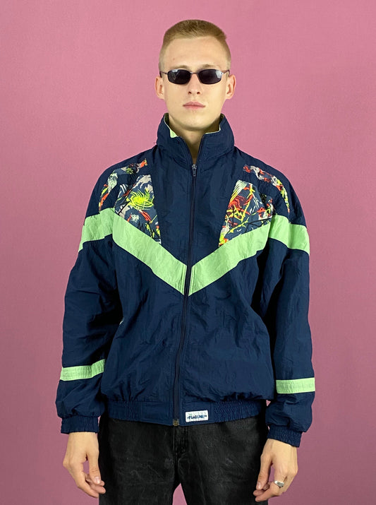 90s Flagship Vintage Men's Windbreaker Jacket - Large Multicolor Nylon