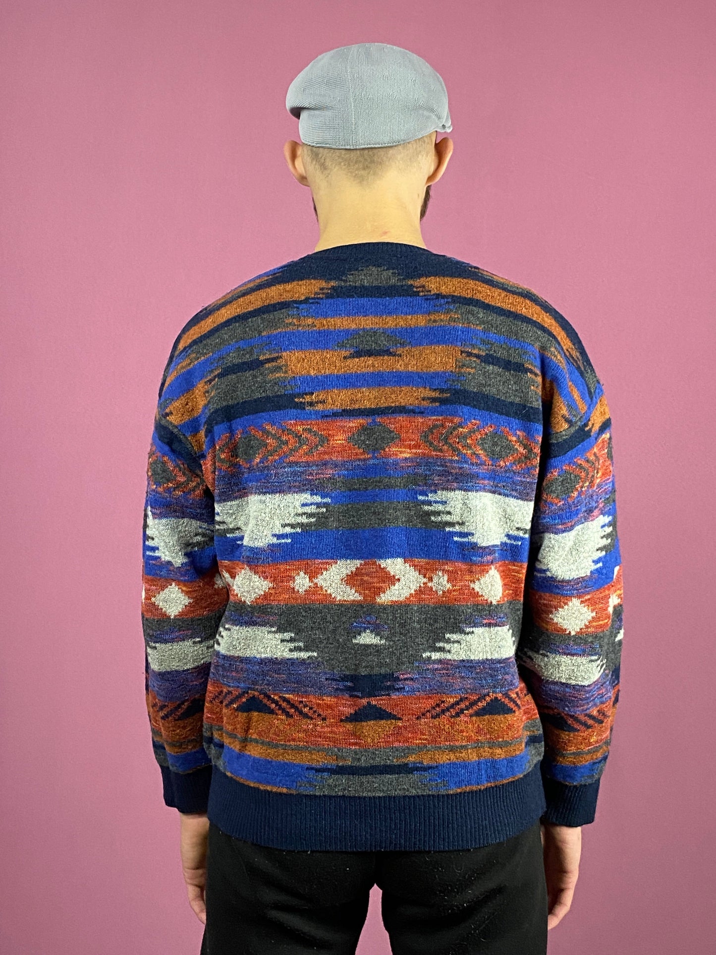 90s Gianni Bugli Vintage Men's Sweater - Large Multicolor Acrylic