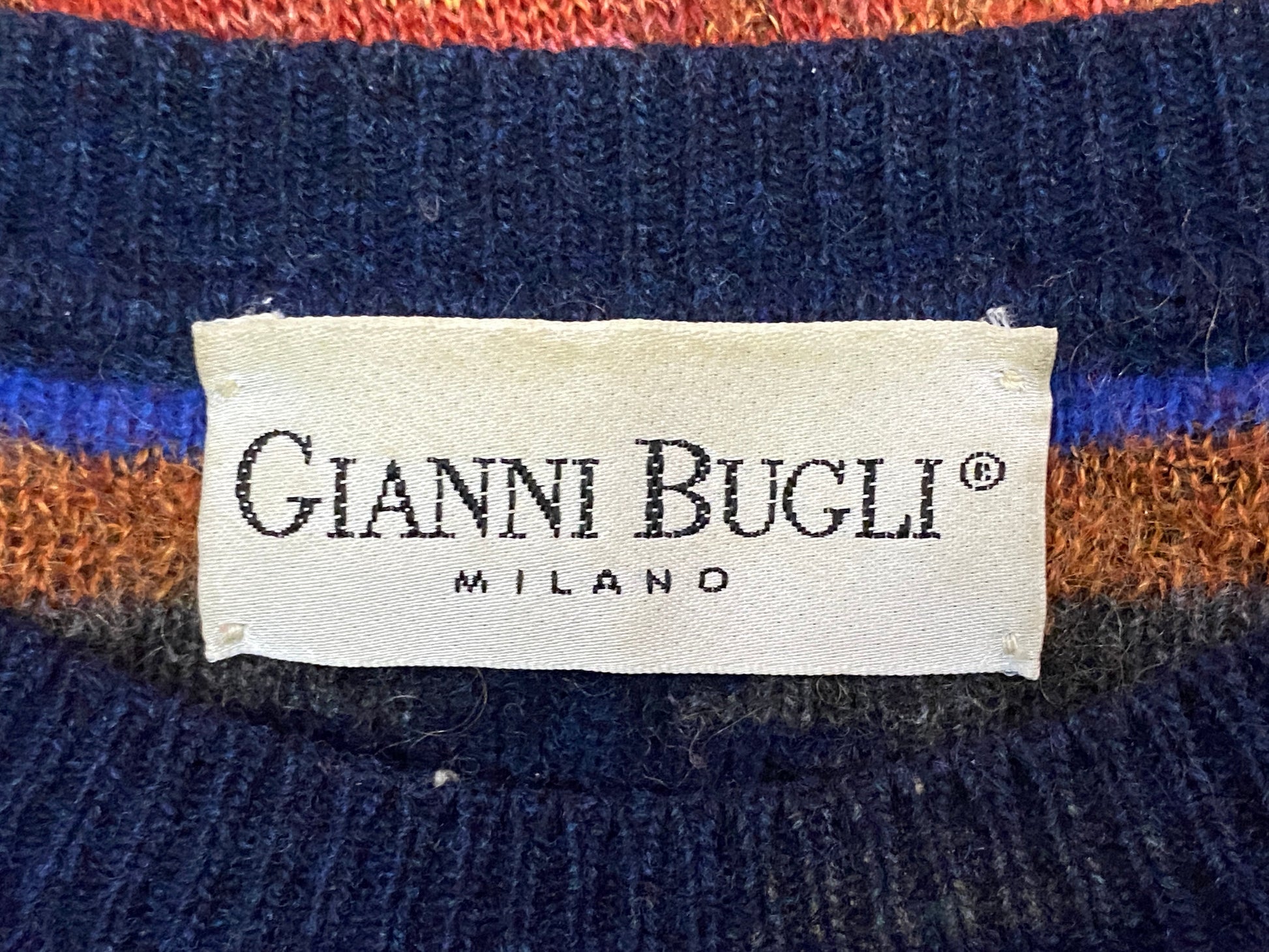 90s Gianni Bugli Vintage Men's Sweater - Large Multicolor Acrylic