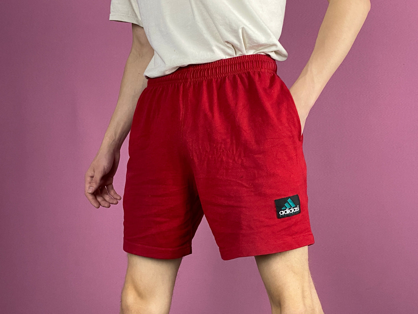 90s Adidas Equipment Vintage Men's Shorts - Medium Red Cotton