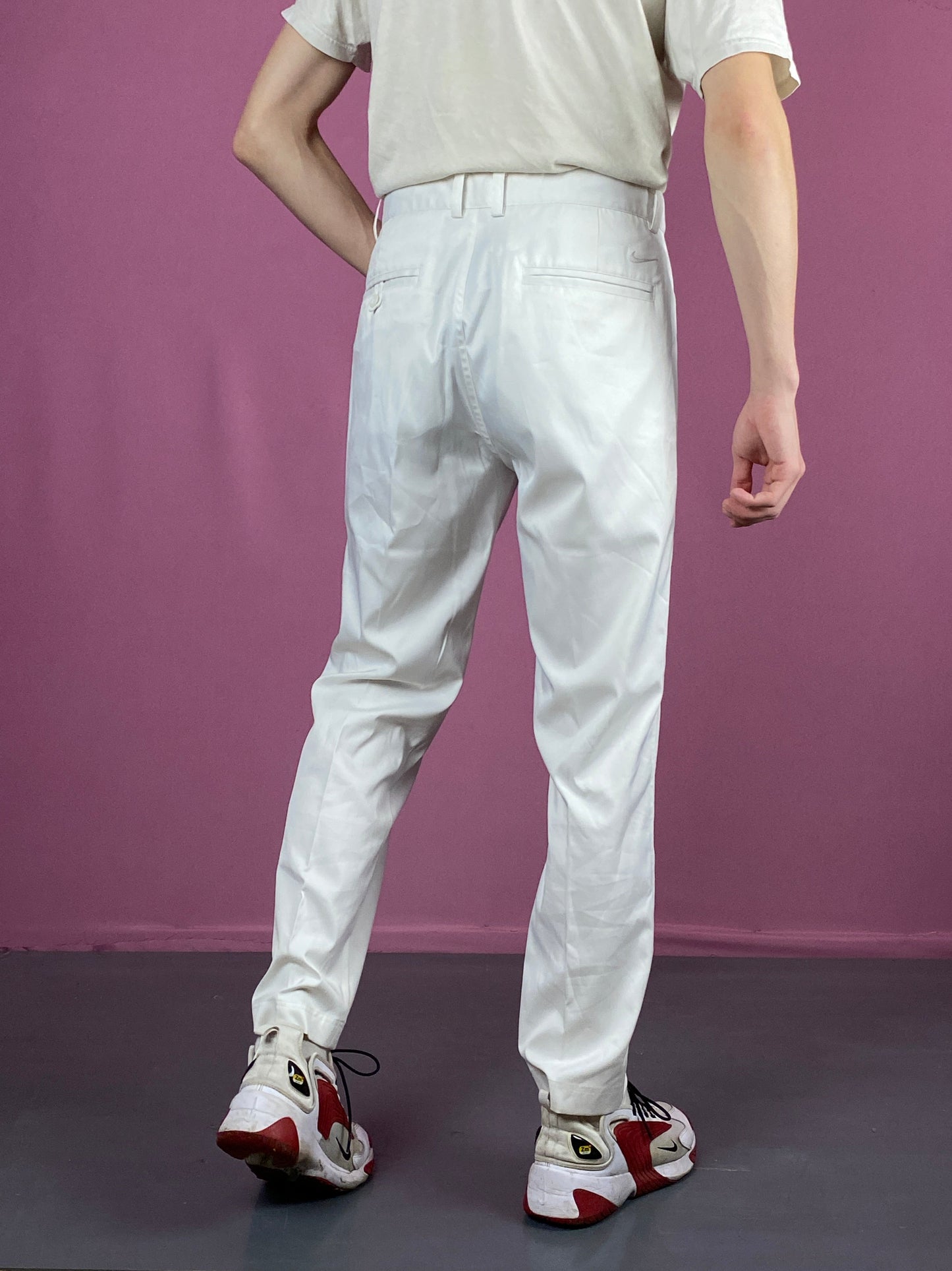 Nike Vintage Men's Pants - Medium White Polyester