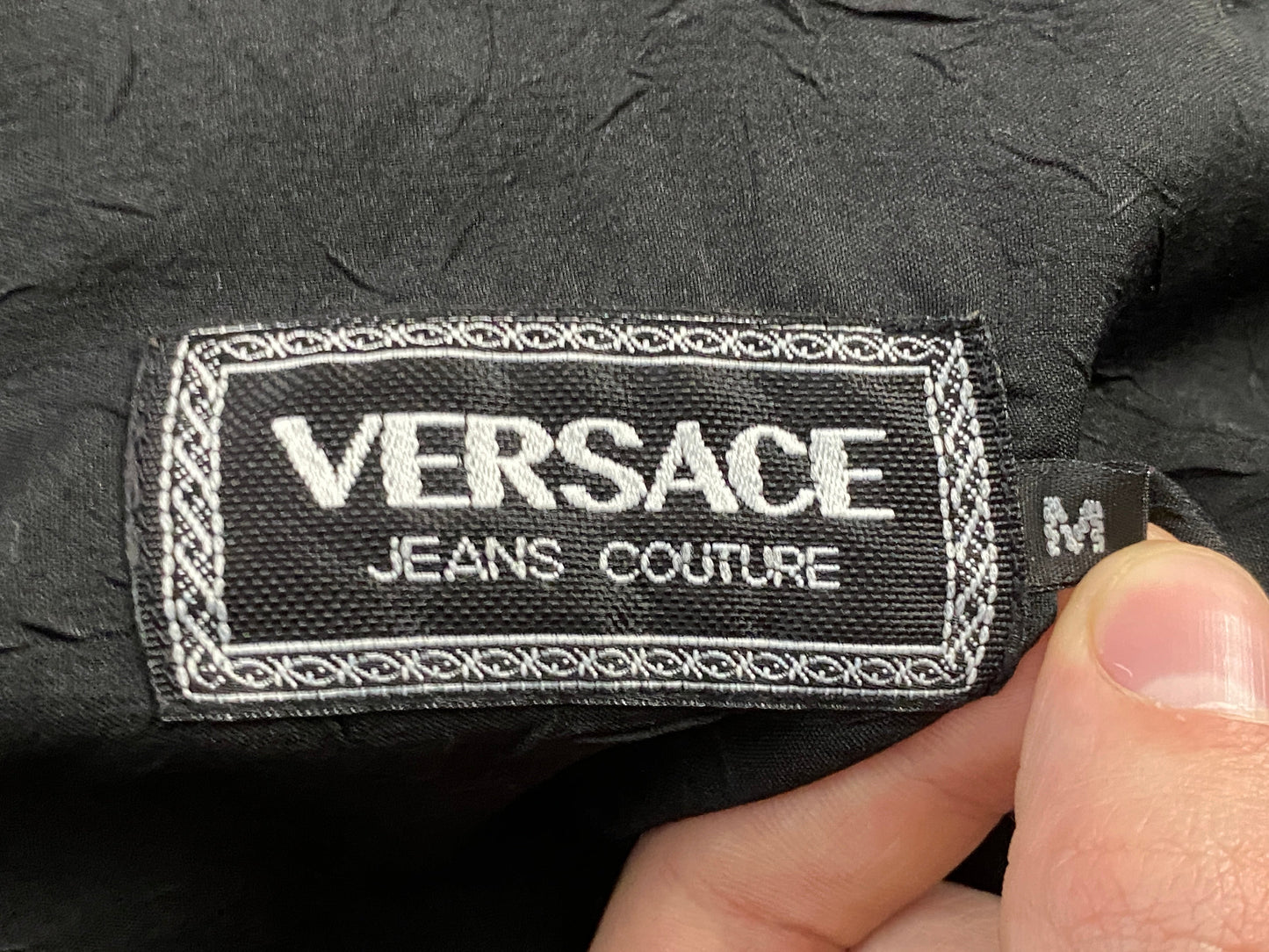 90s Versace Jeans Couture Vintage Men's Shirt - Medium Black Cotton