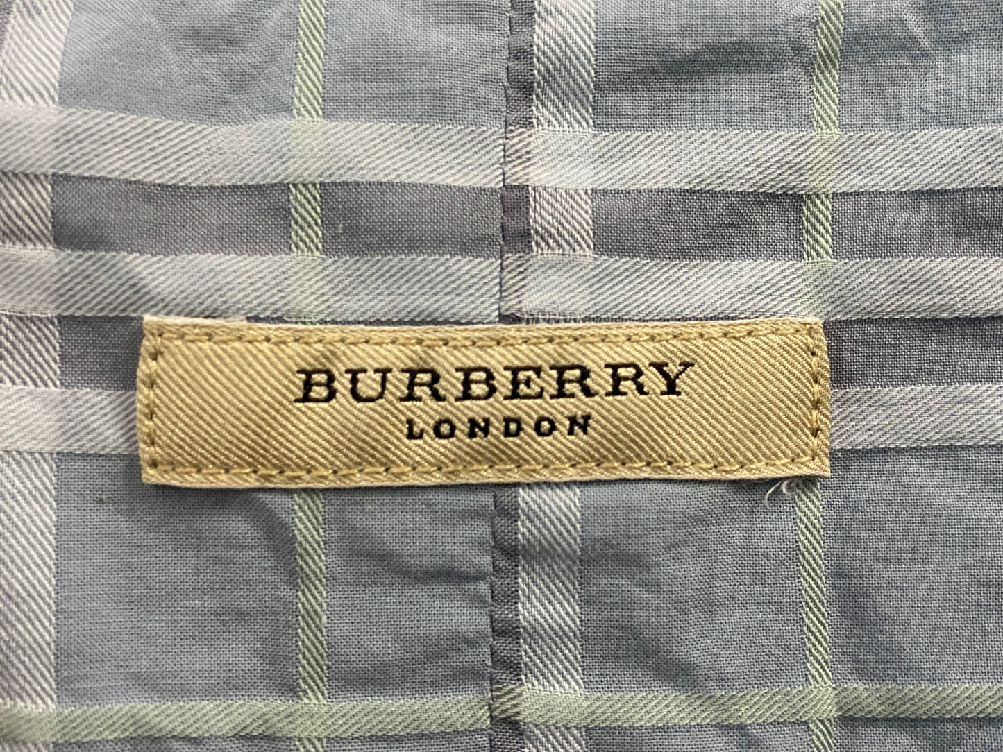 Burberry Men's Nova Check Shirt - Large Blue Cotton