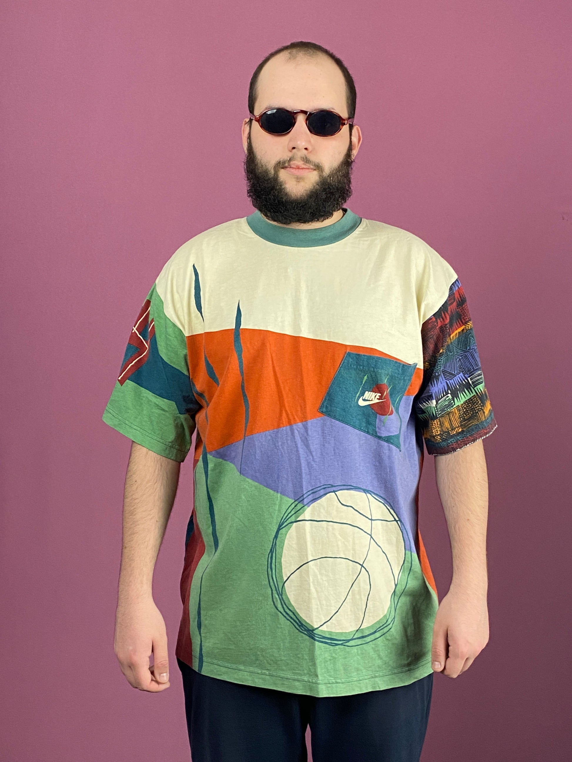 RARE 90s Nike Charles Barkley Vintage Men's T-Shirt - Large Multicolor Cotton