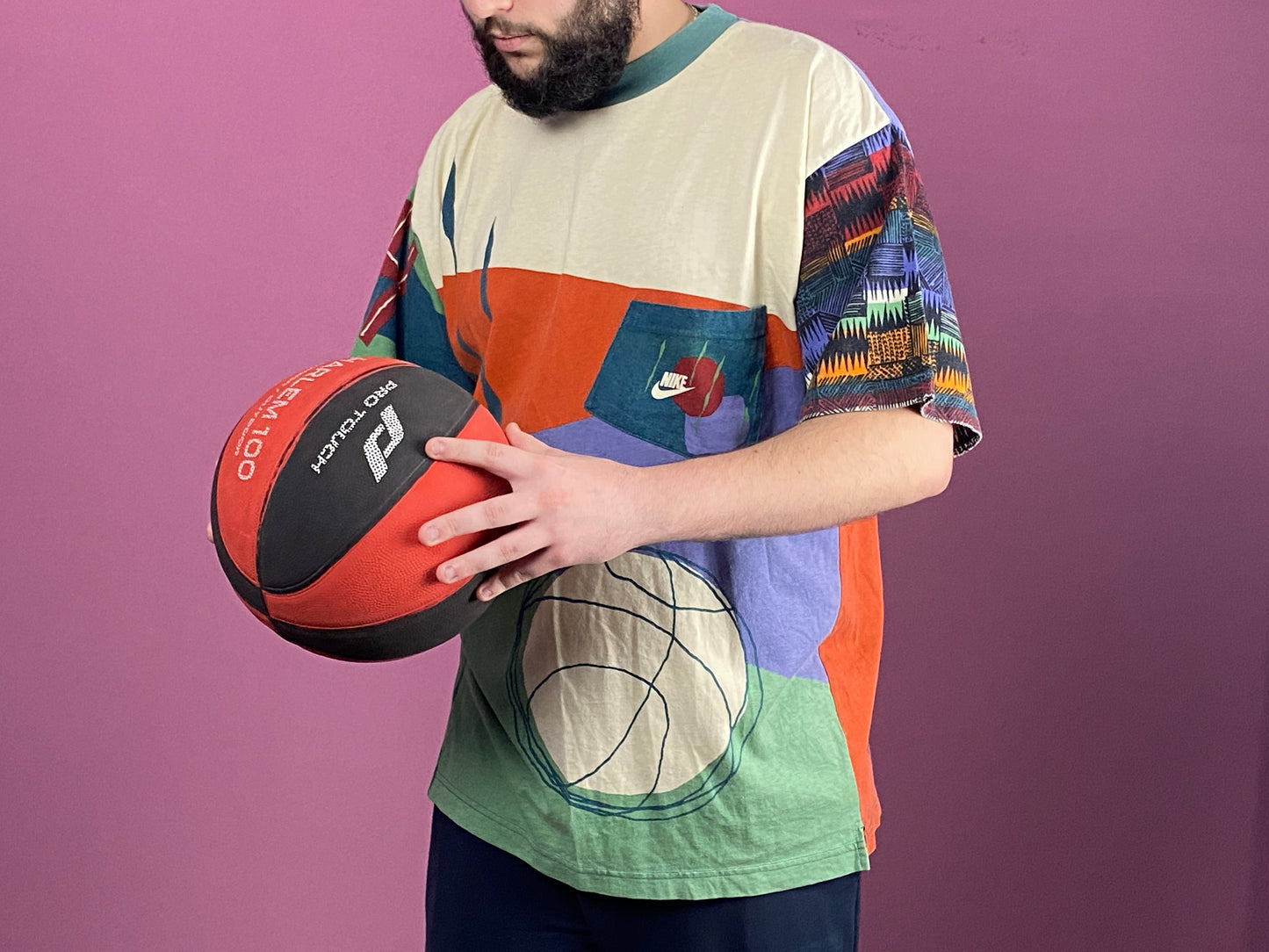 RARE 90s Nike Charles Barkley Vintage Men's T-Shirt - Large Multicolor Cotton