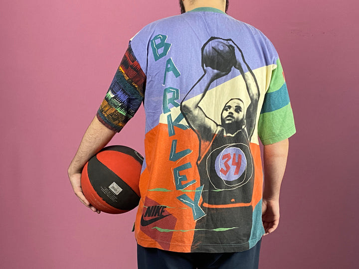 Rare 90s Nike Charles Barkley Vintage Men's T-Shirt - Large Multicolor