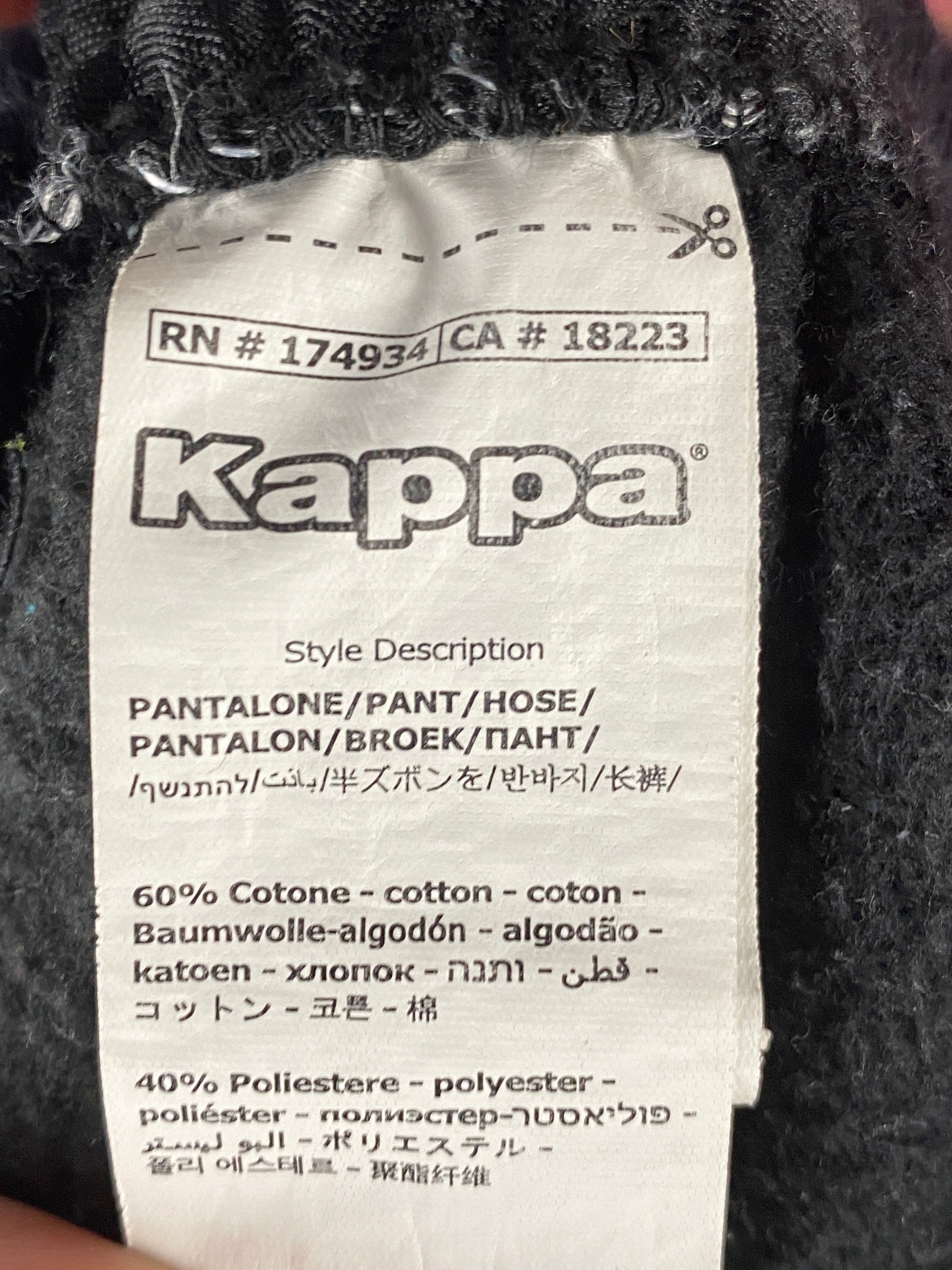 Kappa X Disney Men's Sweatpants - Large Black Cotton Blend